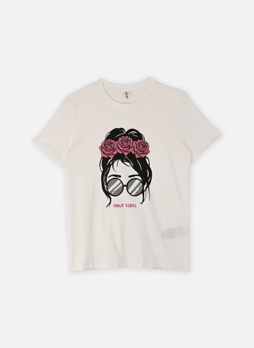 Kids Only T-shirts met korte mouwen Kogemma Life Reg S/S Girl Top Fr Jrs meisjes wit