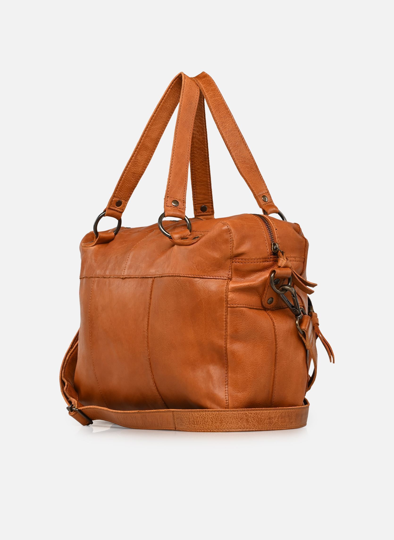 Schoudertassen PCFATIMA LEATHER BAG dames bruin Pieces Schoudertassen PCFATIMA LEATHER BAG dames bruin Cognac