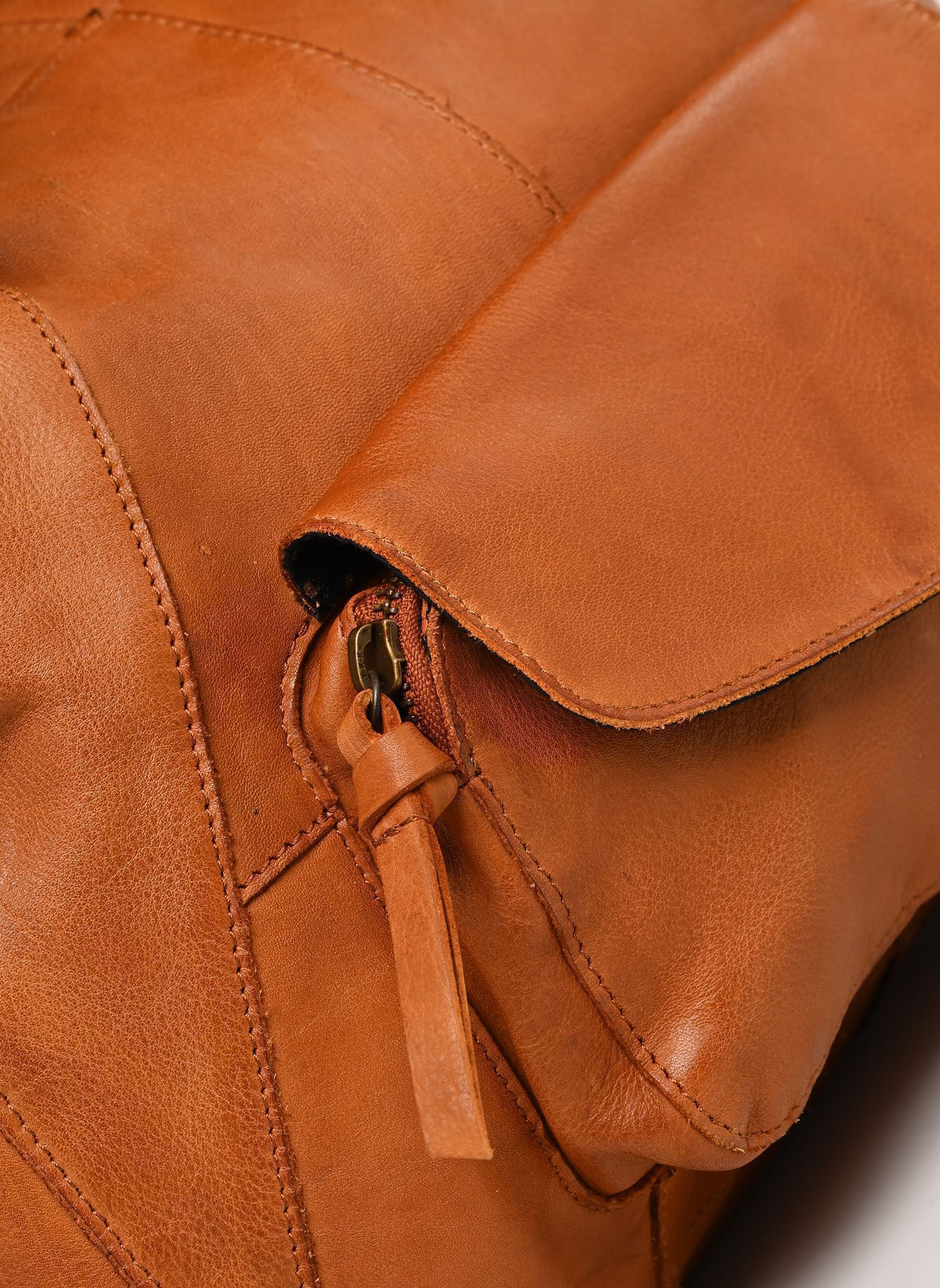 Schoudertassen PCFATIMA LEATHER BAG dames bruin Pieces Schoudertassen PCFATIMA LEATHER BAG dames bruin Cognac