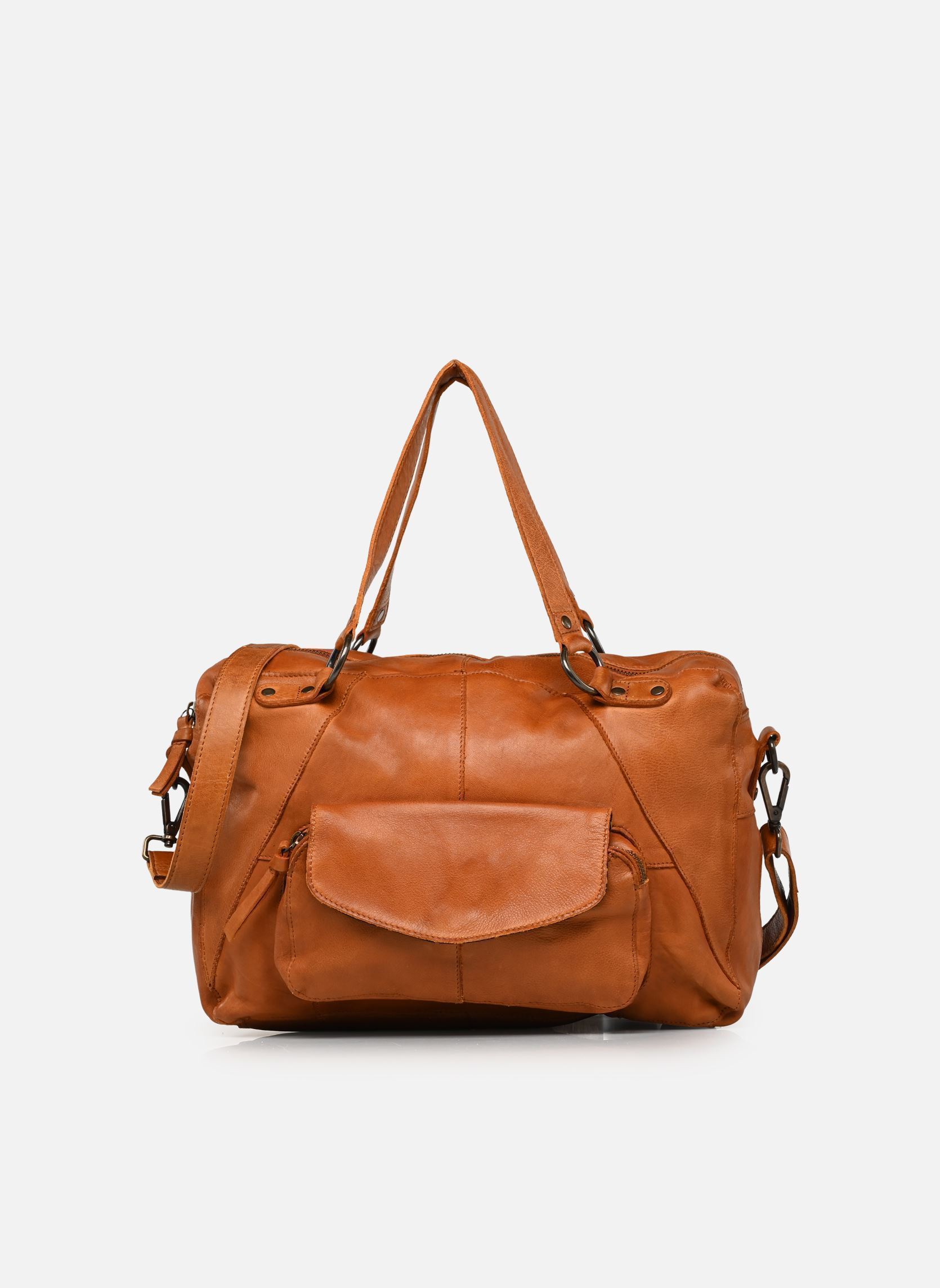 Schoudertassen PCFATIMA LEATHER BAG dames bruin Pieces Schoudertassen PCFATIMA LEATHER BAG dames bruin Cognac