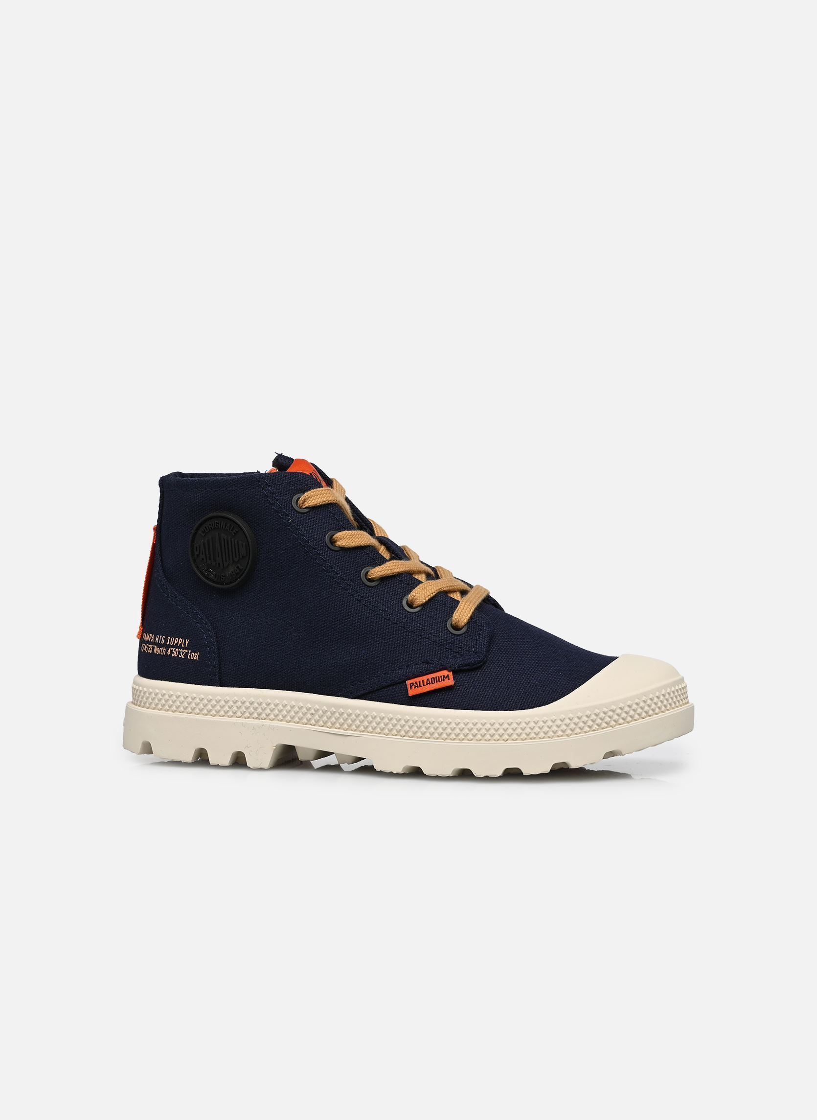Baskets hautes Pampa Hi Kids bleu Palladium Baskets hautes Pampa Hi Kids bleu Indigo