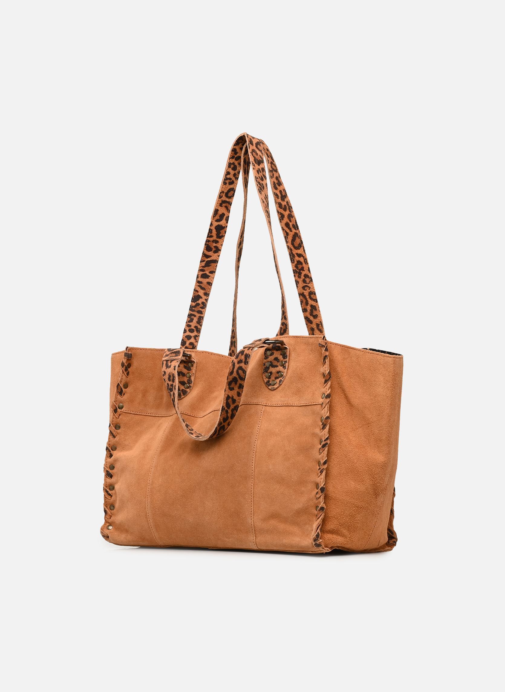 Cabas PCSALLI SUEDE SHOPPER FC femme marron Pieces Cabas PCSALLI SUEDE SHOPPER FC femme marron Root Beer