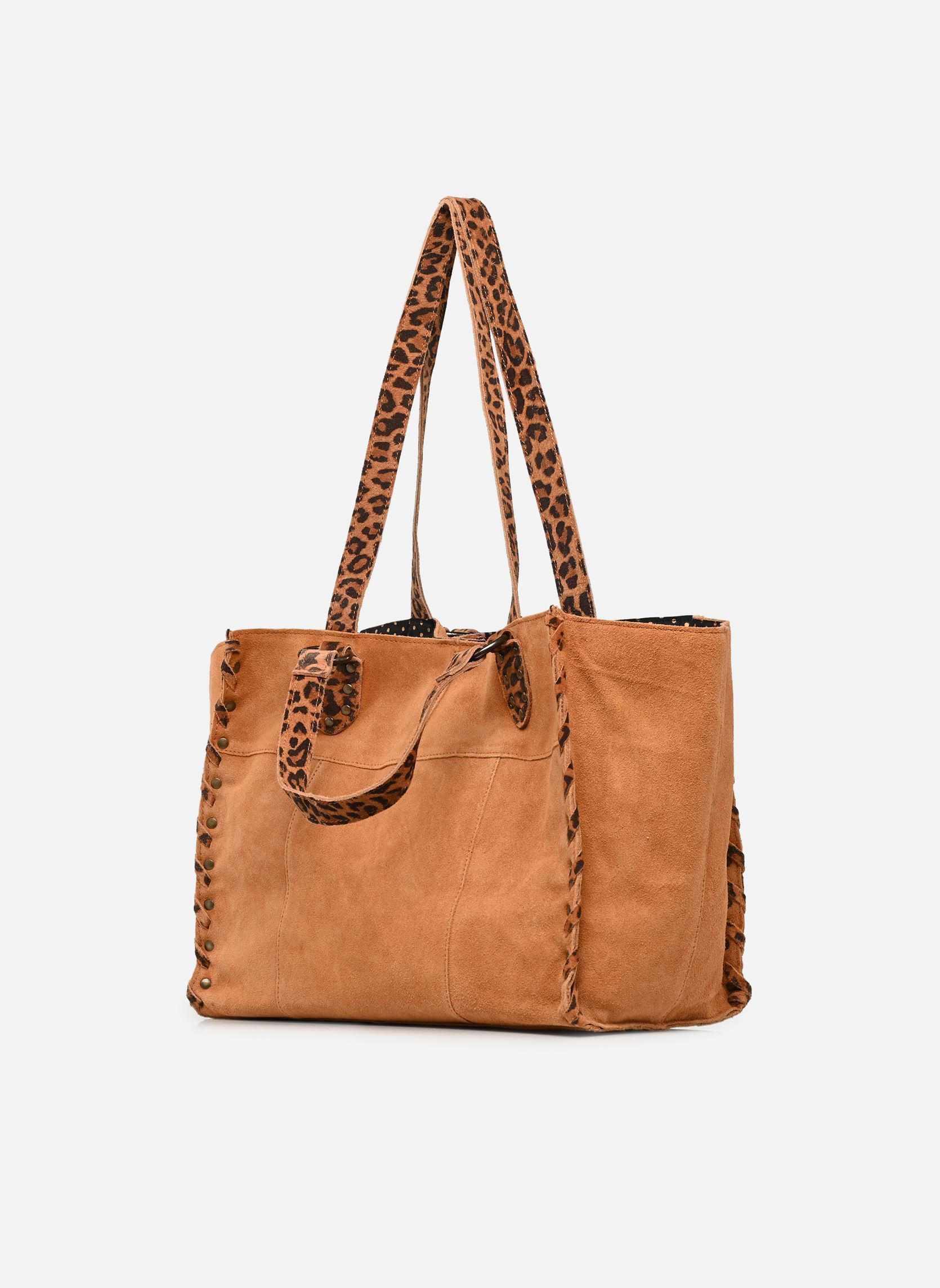 Cabas PCSALLI SUEDE SHOPPER FC femme marron Pieces Cabas PCSALLI SUEDE SHOPPER FC femme marron Root Beer