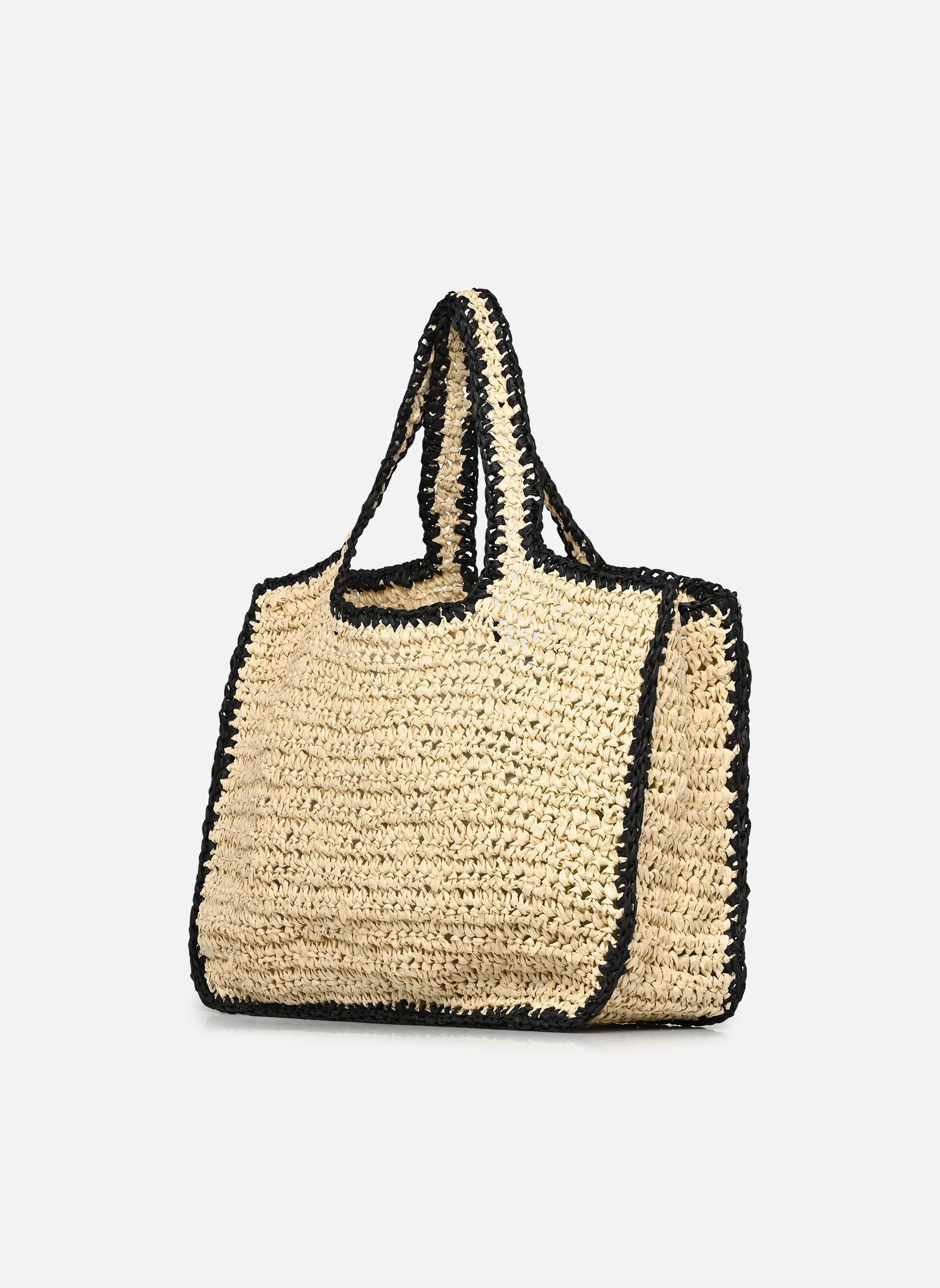 Paniers PCLYDIA CONTRAST SHOPPER femme beige Pieces Paniers PCLYDIA CONTRAST SHOPPER femme beige NATURE