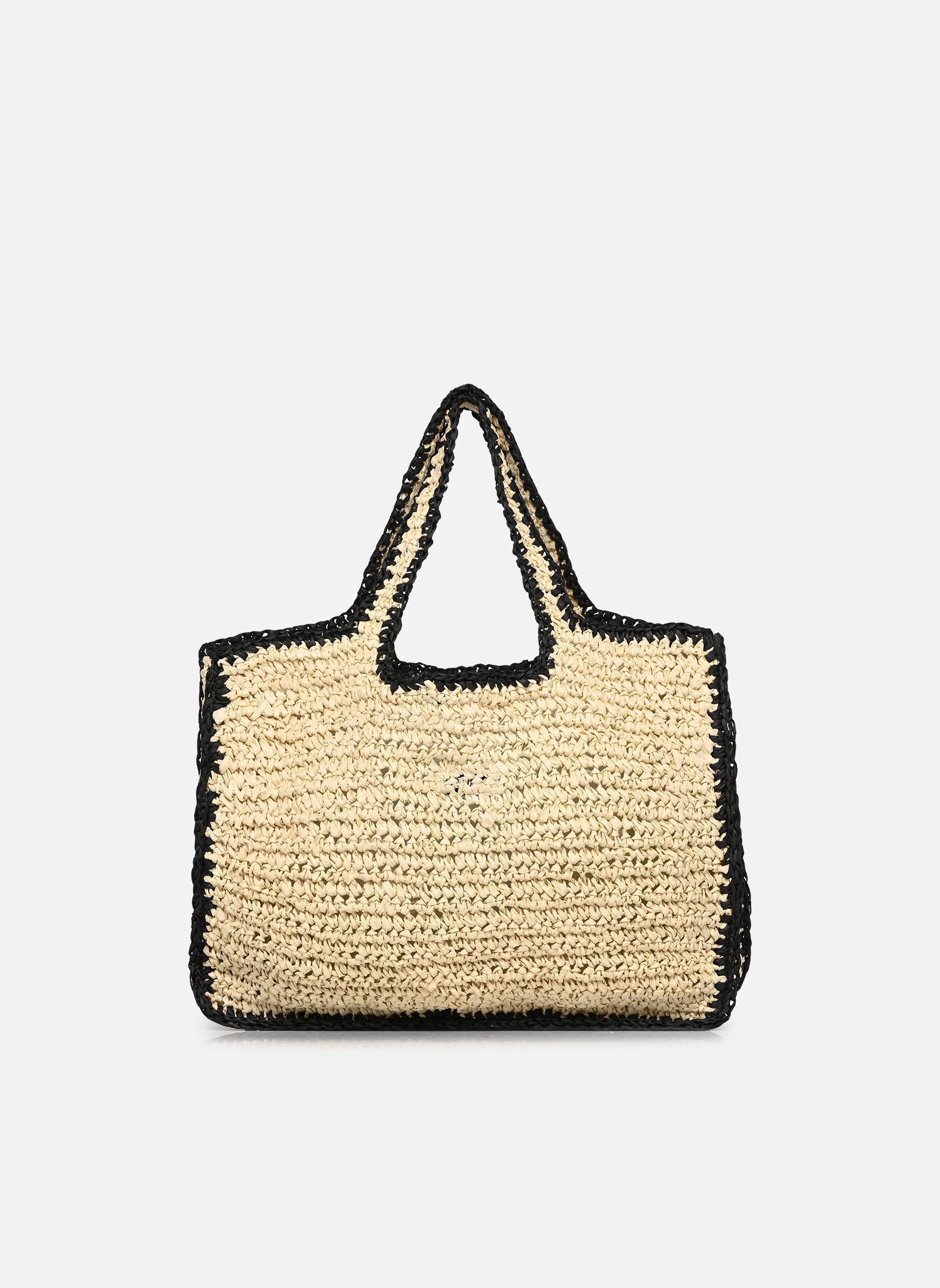 Paniers PCLYDIA CONTRAST SHOPPER femme beige Pieces Paniers PCLYDIA CONTRAST SHOPPER femme beige NATURE