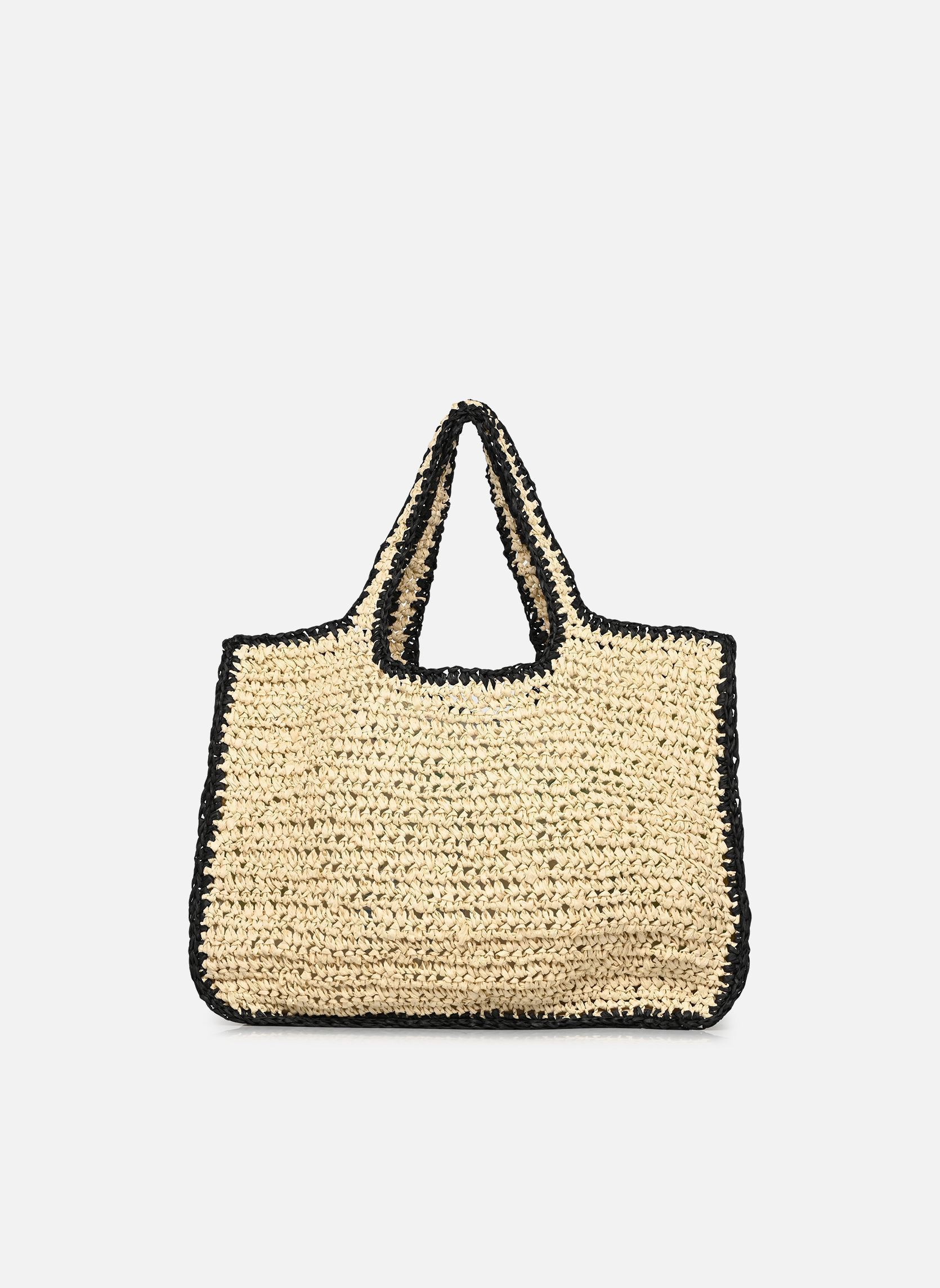 Paniers PCLYDIA CONTRAST SHOPPER femme beige Pieces Paniers PCLYDIA CONTRAST SHOPPER femme beige NATURE