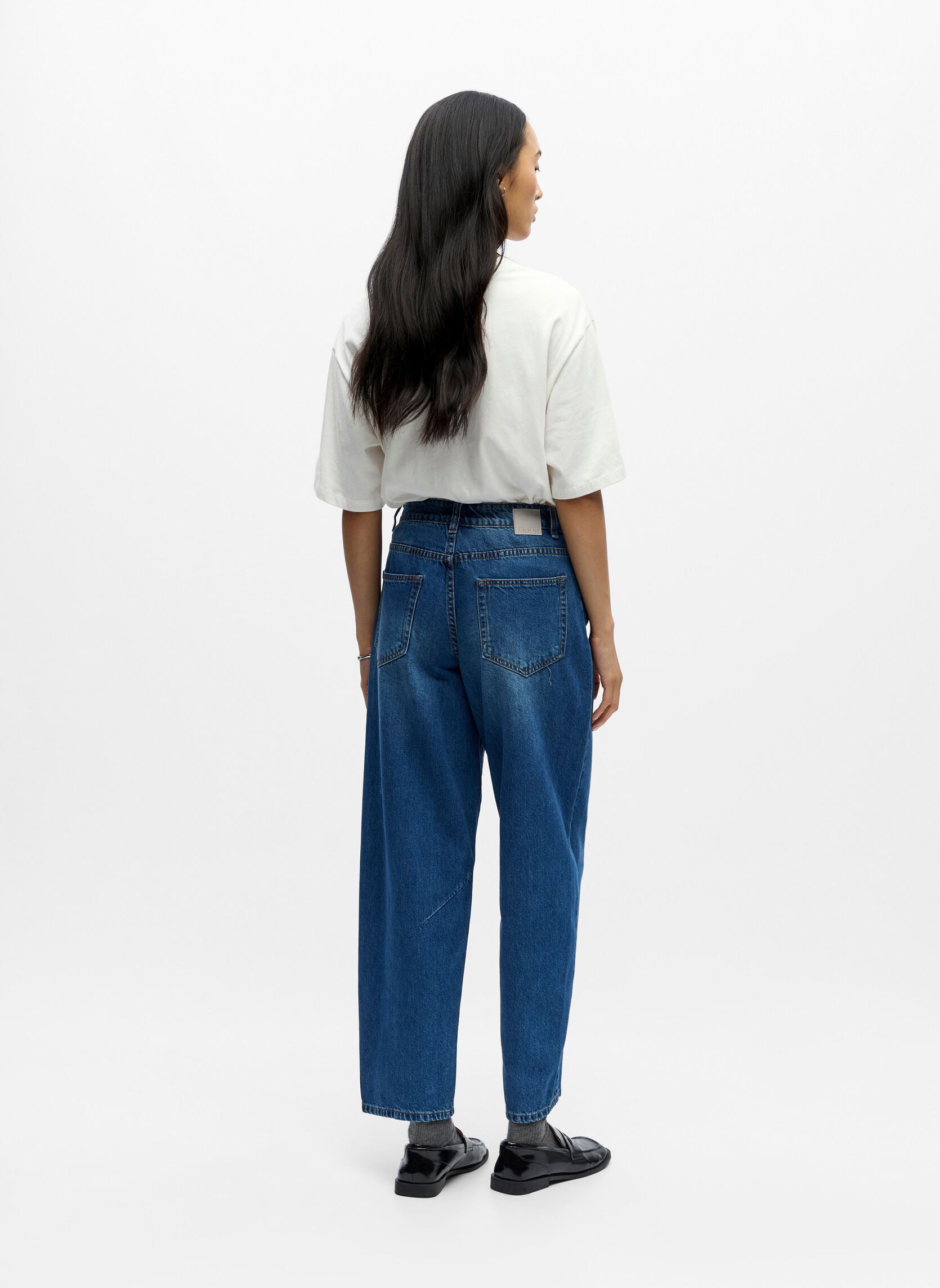 Jeans large Objmiu Zoe Mw Barrel Ankle Jeans Noos femme bleu OBJECT Jeans large Objmiu Zoe Mw Barrel Ankle Jeans Noos femme bleu Medium Blue Denim