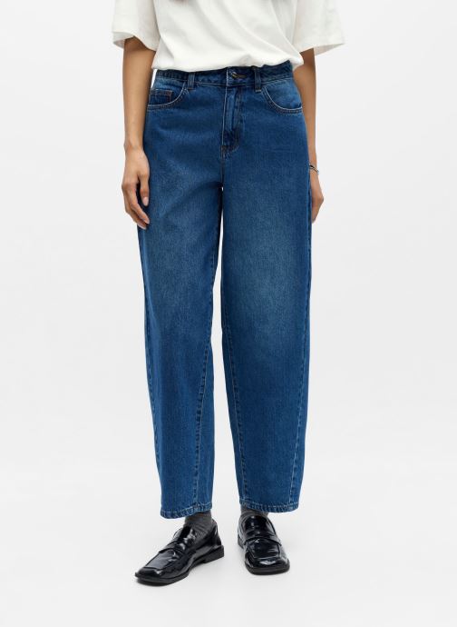 OBJECT Wijde jeans / Flared Jeans Objmiu Zoe Mw Barrel Ankle Jeans Noos dames blauw