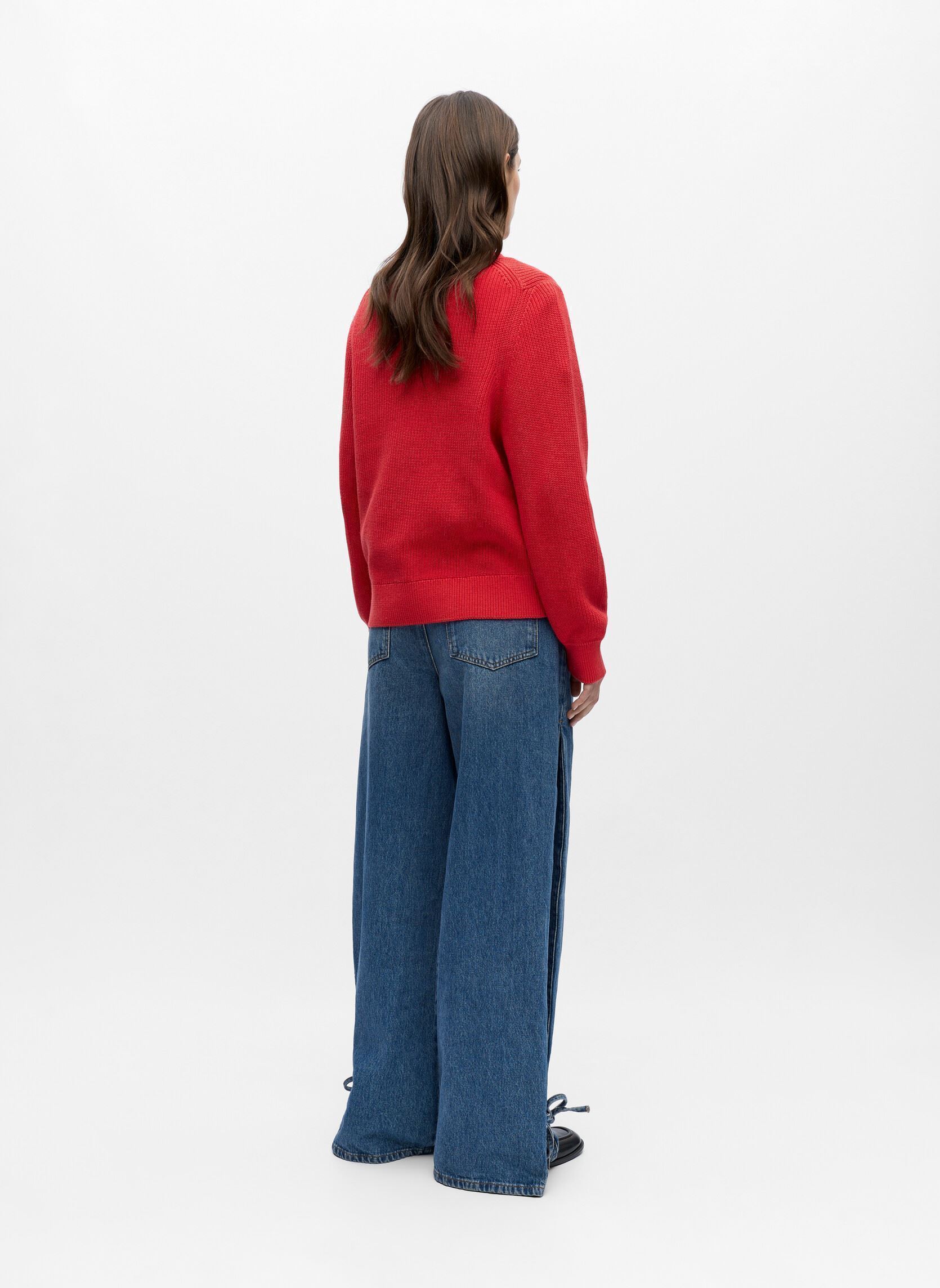 Pullover Objflo L/S Lo Knit Pullover Noos damen rot OBJECT Pullover Objflo L/S Lo Knit Pullover Noos damen rot POINSETTIA