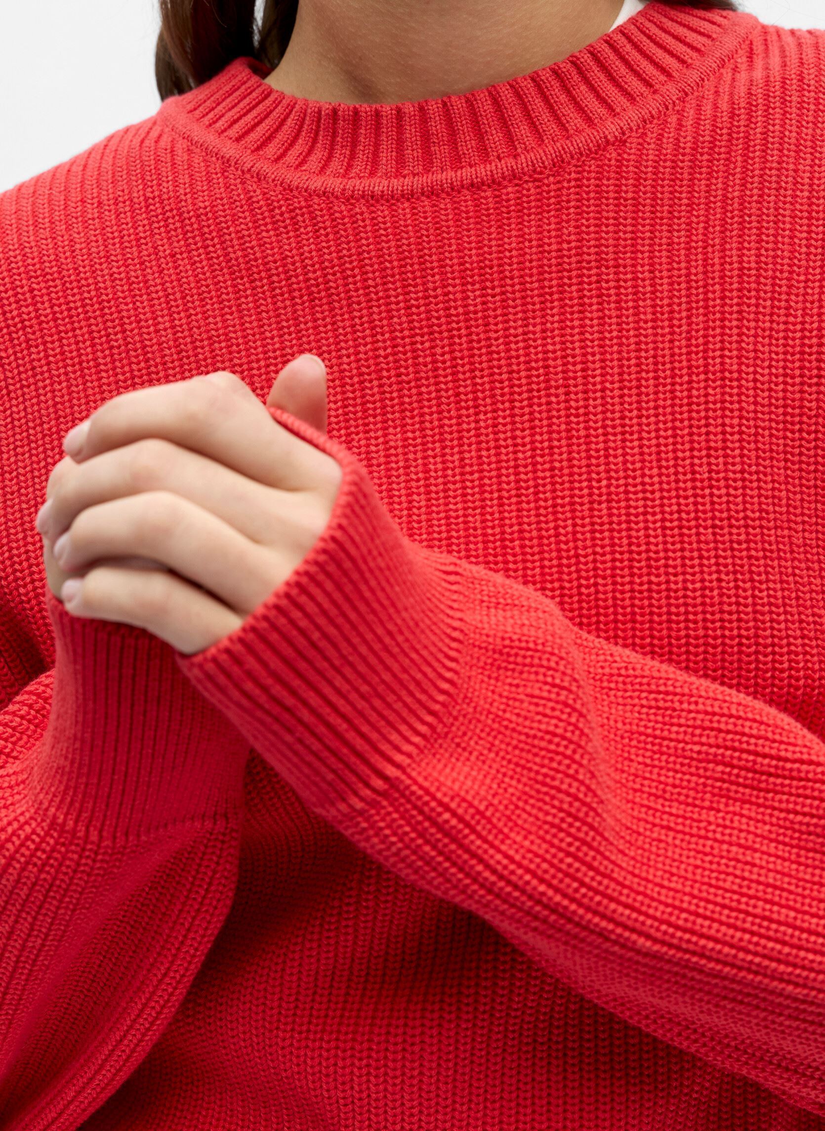 Pullover Objflo L/S Lo Knit Pullover Noos damen rot OBJECT Pullover Objflo L/S Lo Knit Pullover Noos damen rot POINSETTIA