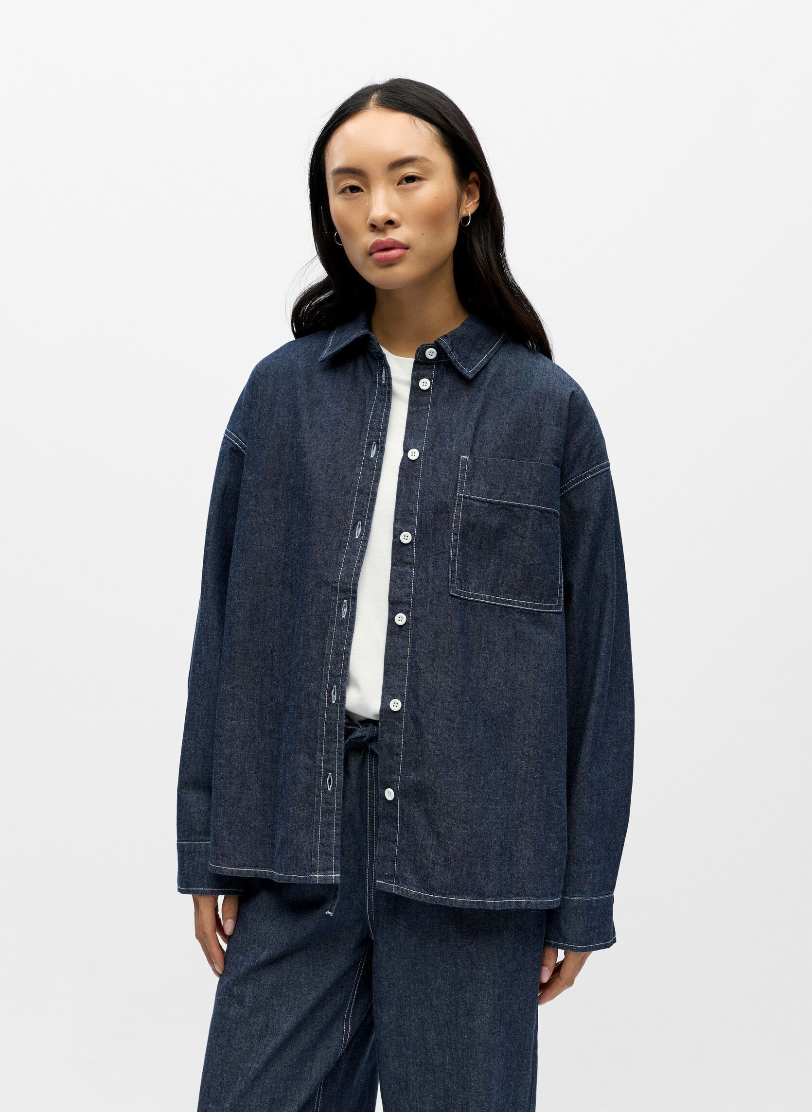 Langarm-Hemden Objgina L/S Lo Denim Shirt Noos damen blau OBJECT Langarm-Hemden Objgina L/S Lo Denim Shirt Noos damen blau Dark Blue Denim