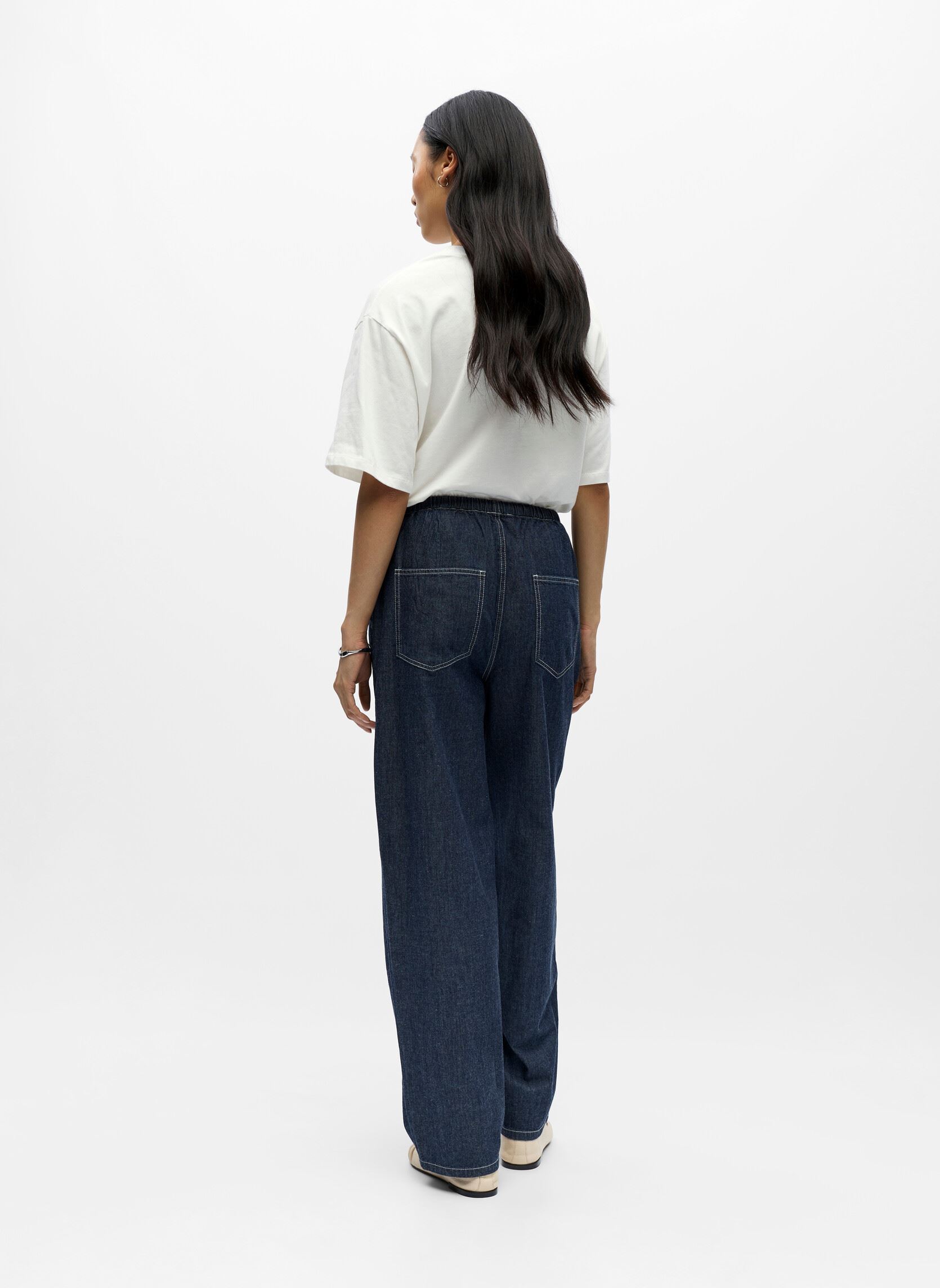 Weite Hosen Objgina Mw Barrel Pant Noos damen blau OBJECT Weite Hosen Objgina Mw Barrel Pant Noos damen blau Dark Blue Denim