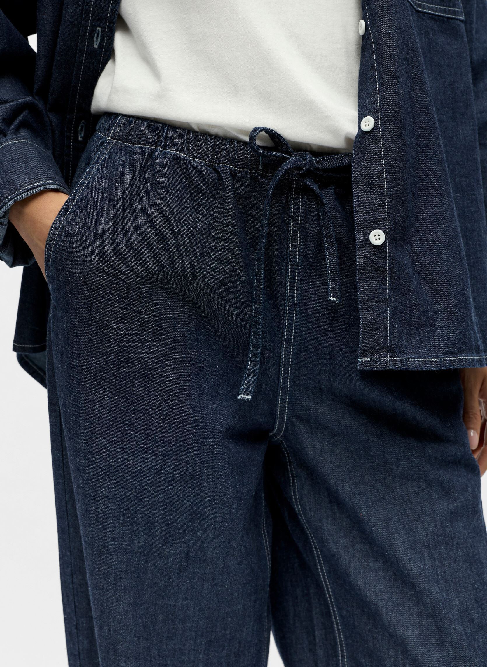 Weite Hosen Objgina Mw Barrel Pant Noos damen blau OBJECT Weite Hosen Objgina Mw Barrel Pant Noos damen blau Dark Blue Denim