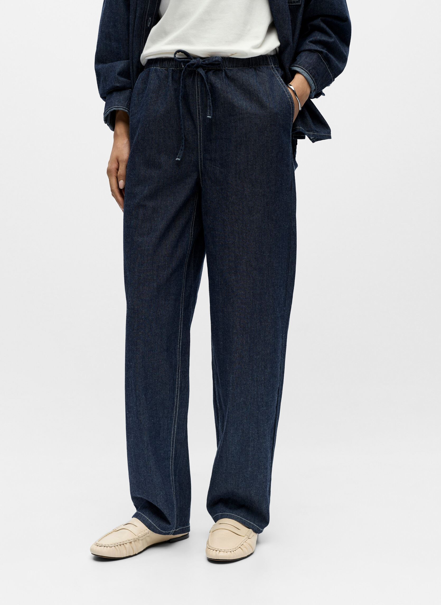 Weite Hosen Objgina Mw Barrel Pant Noos damen blau OBJECT Weite Hosen Objgina Mw Barrel Pant Noos damen blau Dark Blue Denim