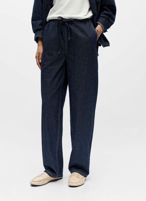 OBJECT Pantalons larges Objgina Mw Barrel Pant Noos femme bleu