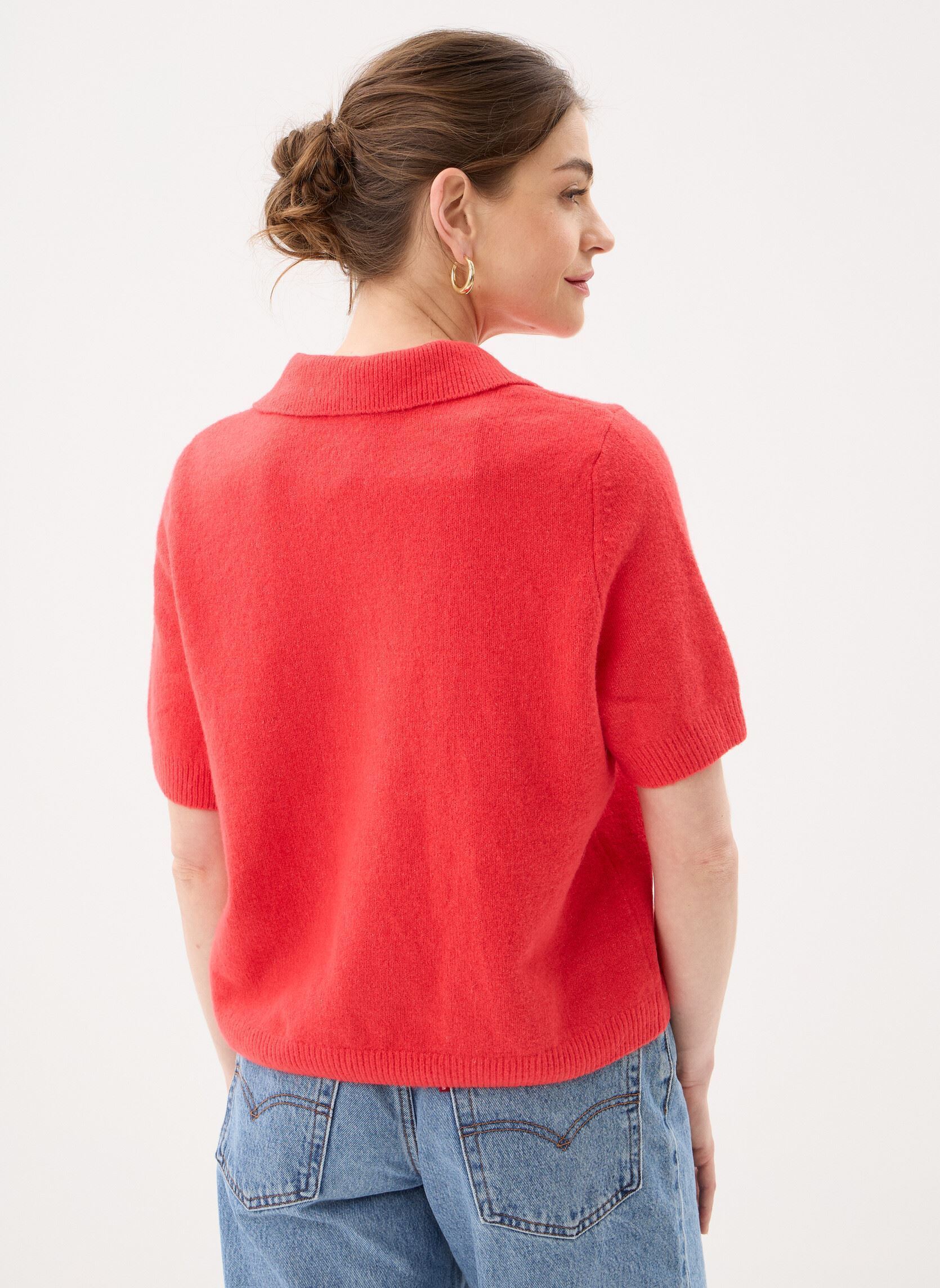 Kurzarm-Poloshirts Objdebbie S/S Re Knit Polo 143 damen rot OBJECT Kurzarm-Poloshirts Objdebbie S/S Re Knit Polo 143 damen rot POINSETTIA