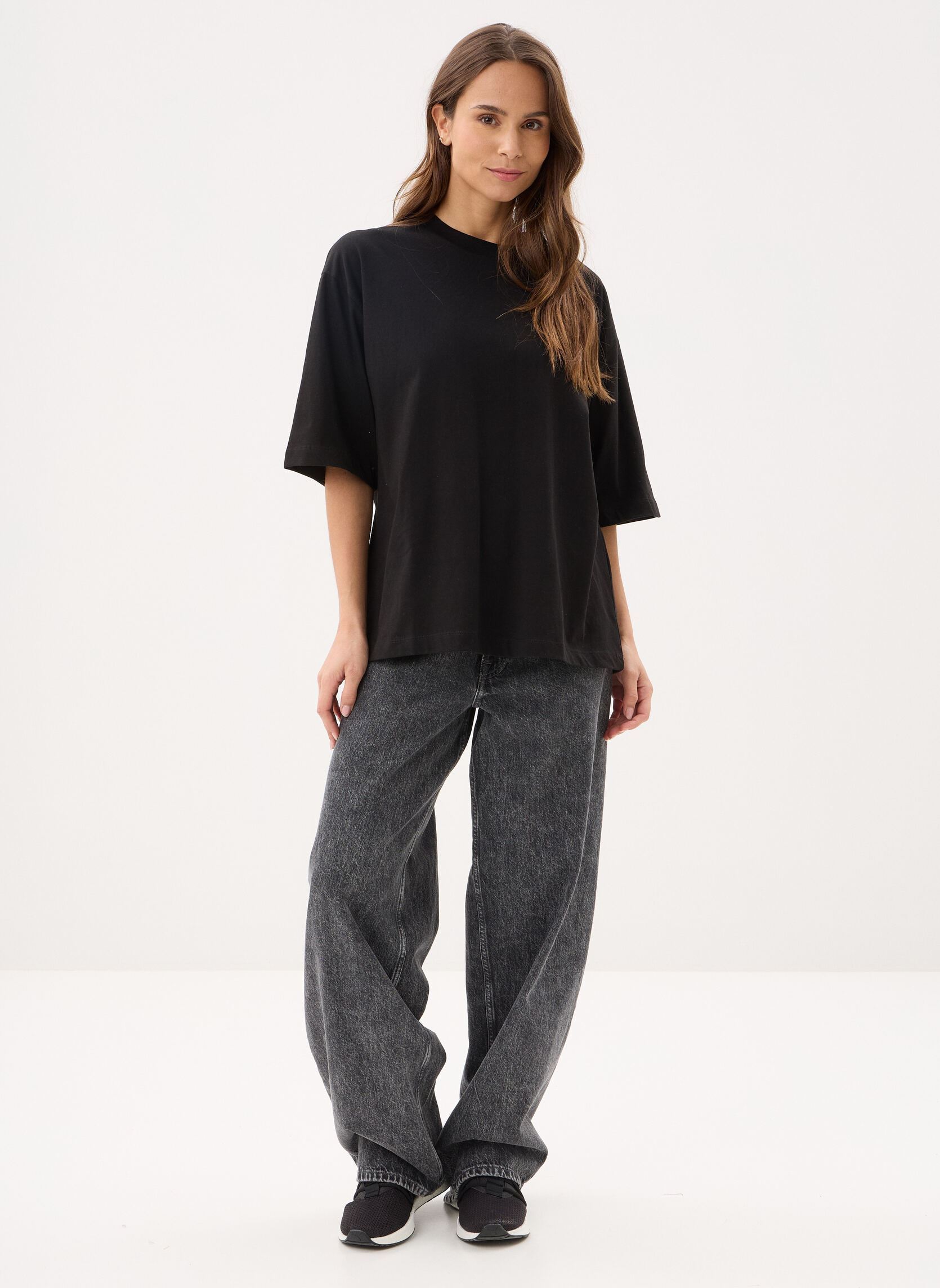 Tee-shirts manches courtes Objgima 2/4 Oversize T-Shirt Noos femme noir OBJECT Tee-shirts manches courtes Objgima 2/4 Oversize T-Shirt Noos femme noir Black