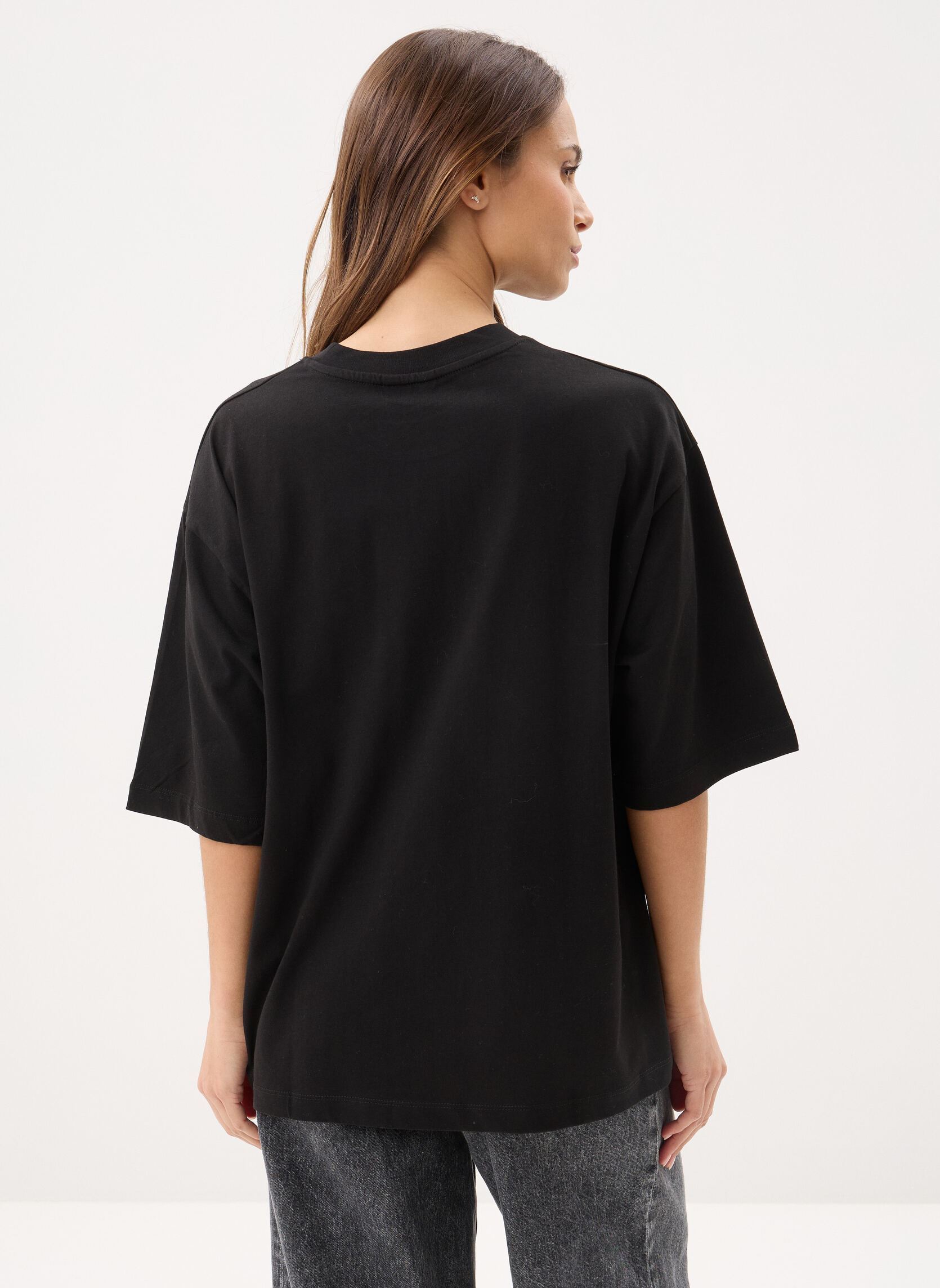 Tee-shirts manches courtes Objgima 2/4 Oversize T-Shirt Noos femme noir OBJECT Tee-shirts manches courtes Objgima 2/4 Oversize T-Shirt Noos femme noir Black