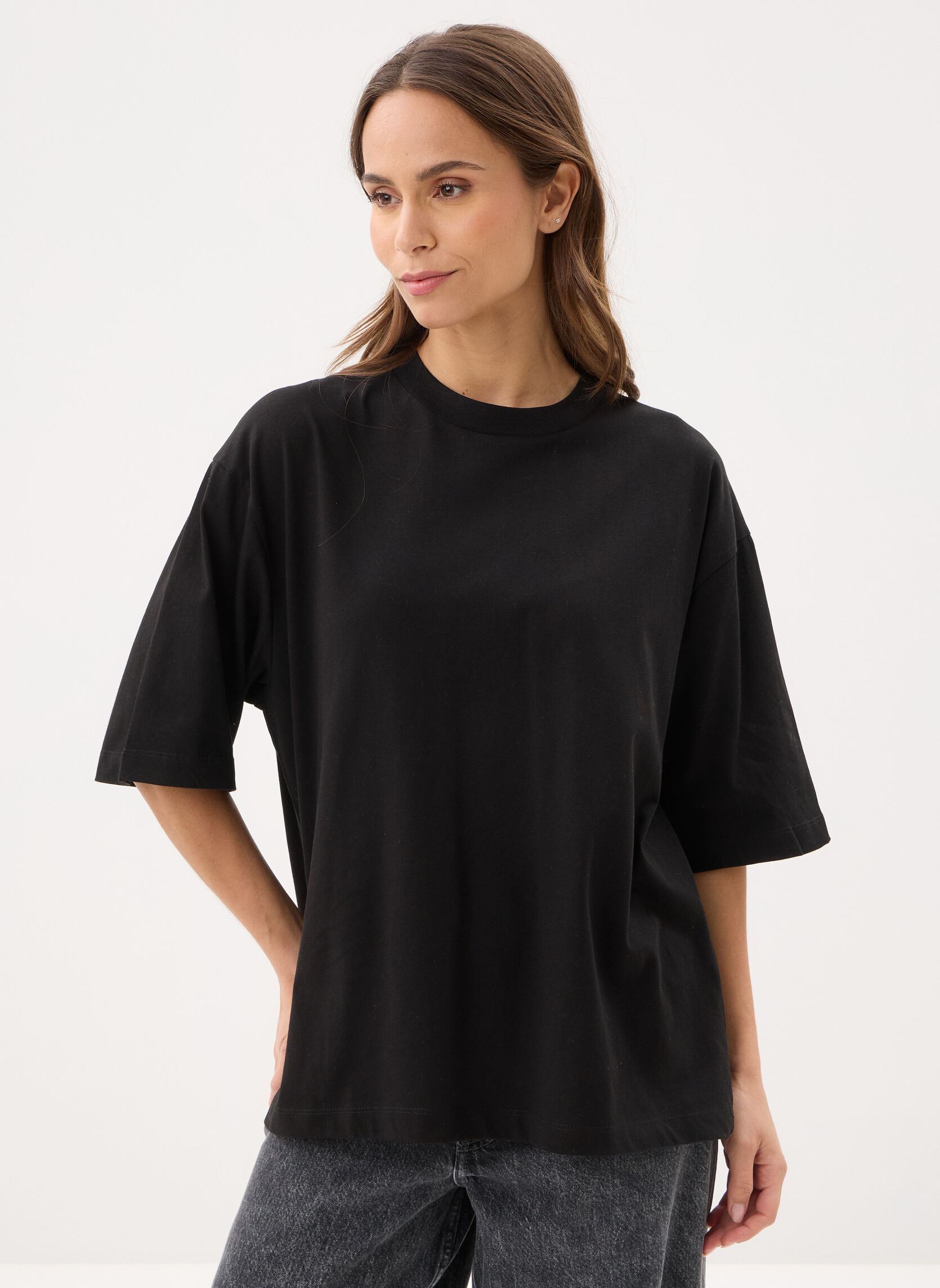 Tee-shirts manches courtes Objgima 2/4 Oversize T-Shirt Noos femme noir OBJECT Tee-shirts manches courtes Objgima 2/4 Oversize T-Shirt Noos femme noir Black
