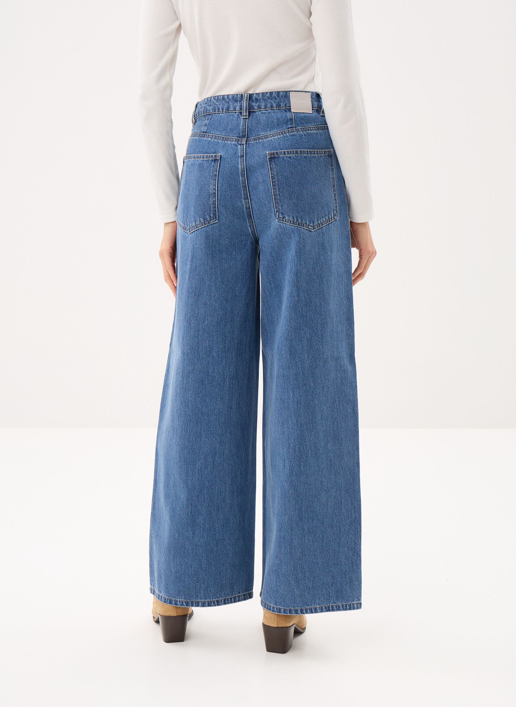 Wijde jeans / Flared Jeans Objluca Tri Mw Wide Loose Jeans Noos dames blauw OBJECT Wijde jeans / Flared Jeans Objluca Tri Mw Wide Loose Jeans Noos dames blauw Medium Blue Denim
