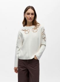 Pulls Objreynard Cutout O-Neck Pullover Div femme blanc