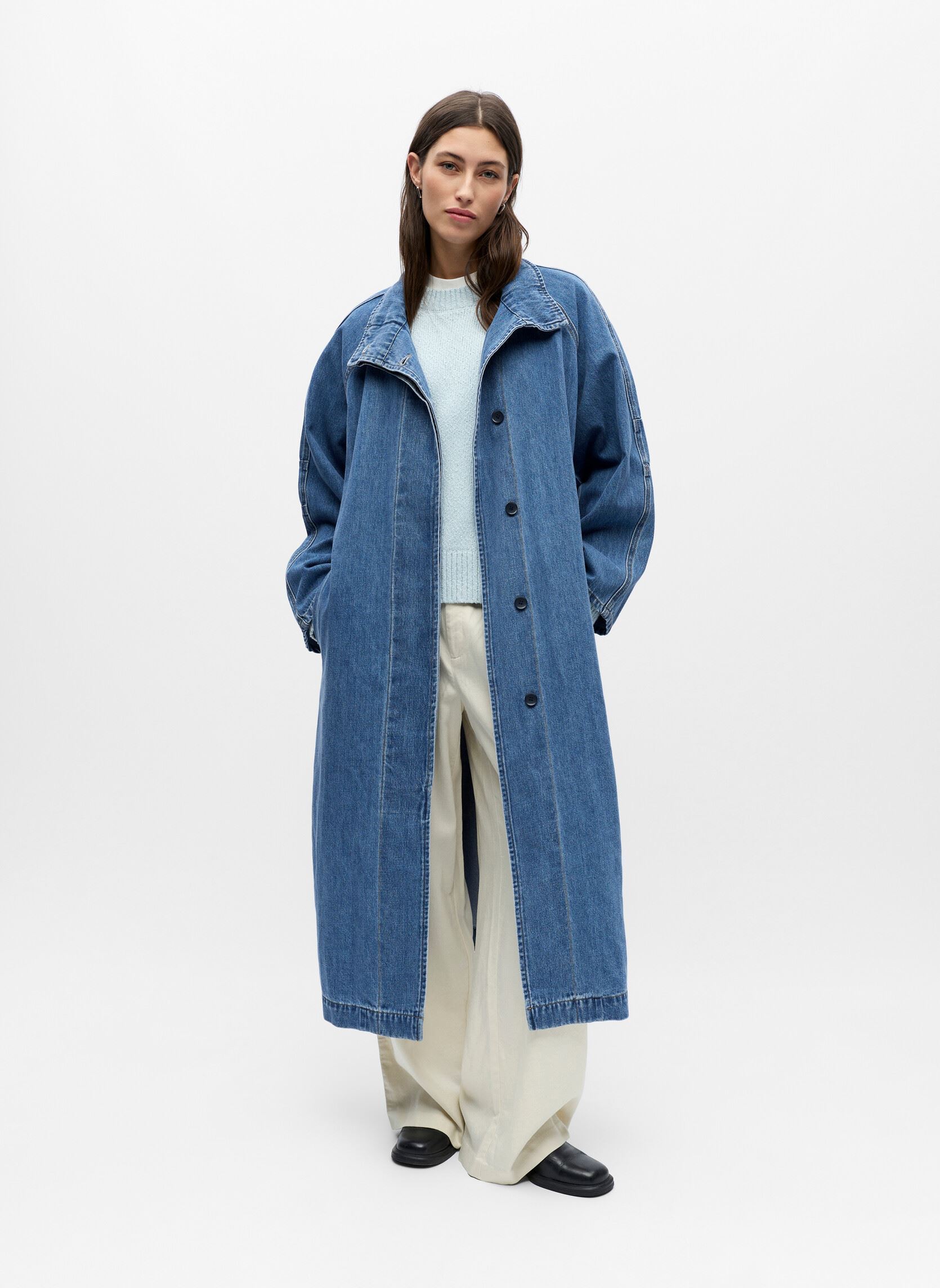 Trenchcoats Objtrinna L/S Denim Trenchcoat Noos dames blauw OBJECT Trenchcoats Objtrinna L/S Denim Trenchcoat Noos dames blauw MEDIUM BLUE DENIM