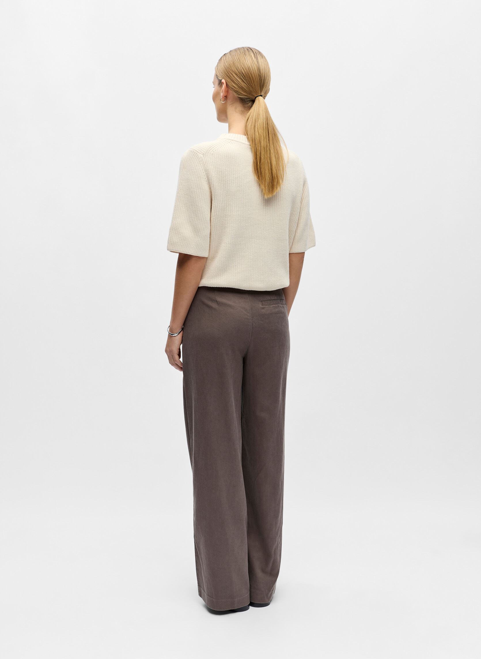 Pantalons larges Objtuba Mw Lo Wide Pant Noos femme marron OBJECT Pantalons larges Objtuba Mw Lo Wide Pant Noos femme marron morel