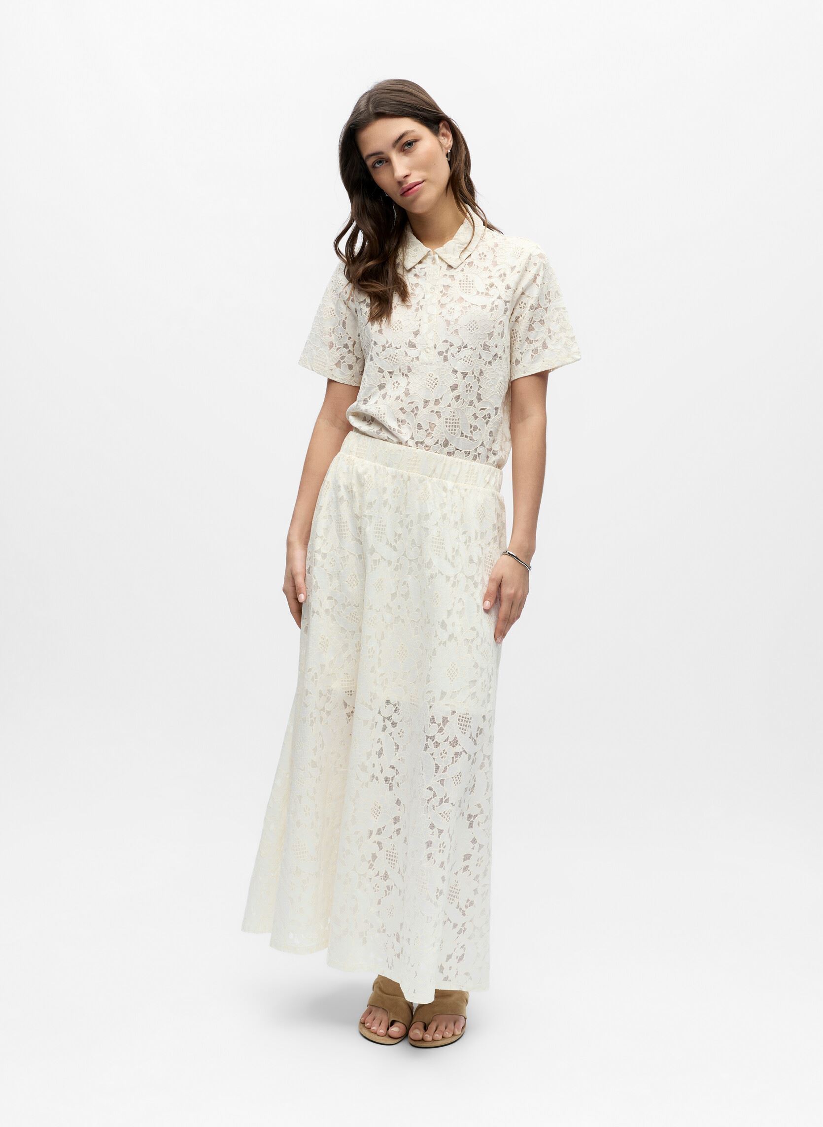 Jupes longues Objbianca Mw Lo Long Skirt Noos femme blanc OBJECT Jupes longues Objbianca Mw Lo Long Skirt Noos femme blanc White Sand