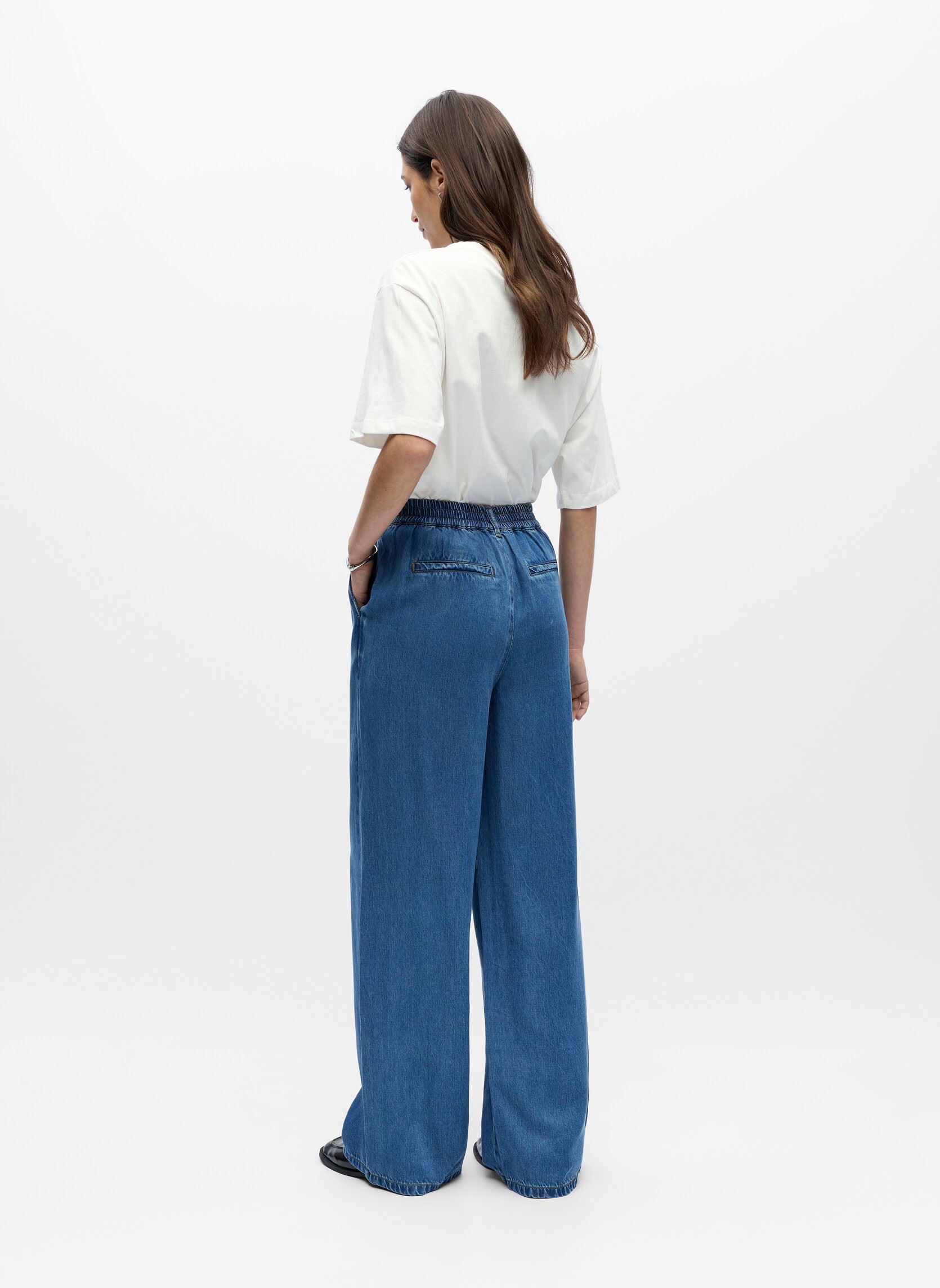 Pantalons larges Objframe Lisa Wide Mw Pant Noos femme bleu OBJECT Pantalons larges Objframe Lisa Wide Mw Pant Noos femme bleu Medium Blue Denim