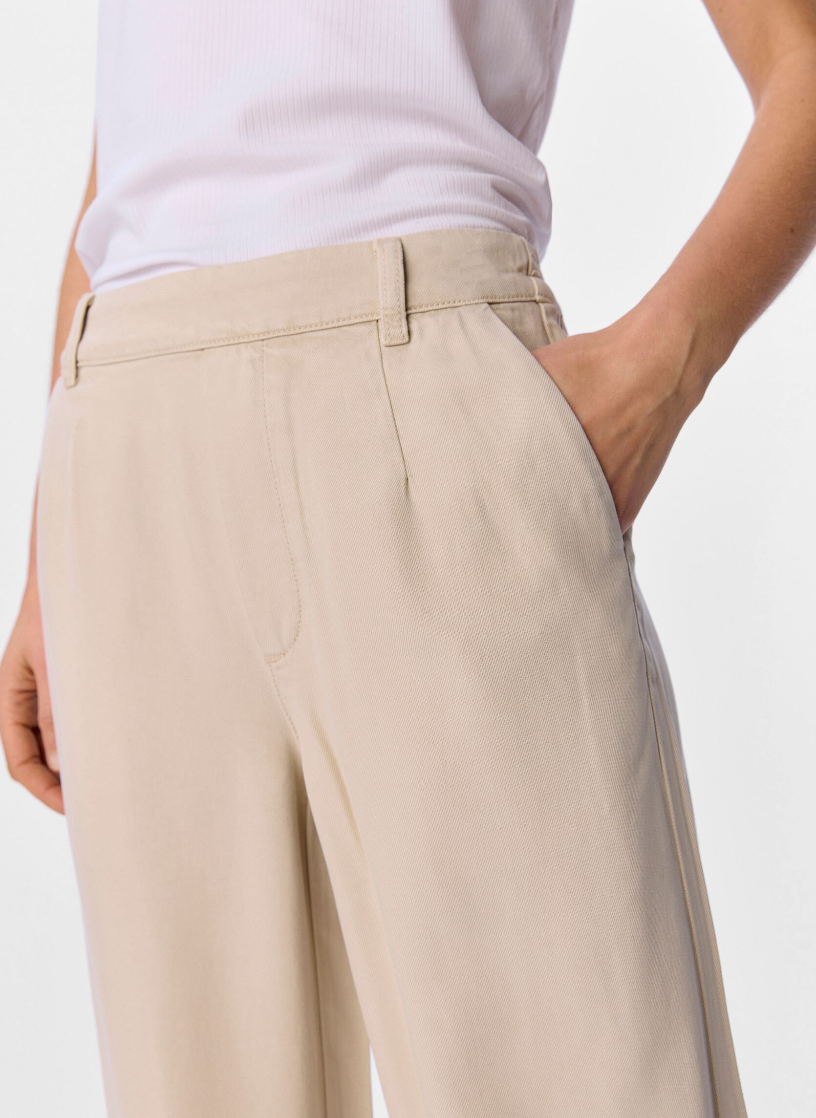 Pantalons larges Objframe Lisa Wide Mw Pant Noos femme beige OBJECT Pantalons larges Objframe Lisa Wide Mw Pant Noos femme beige Birch