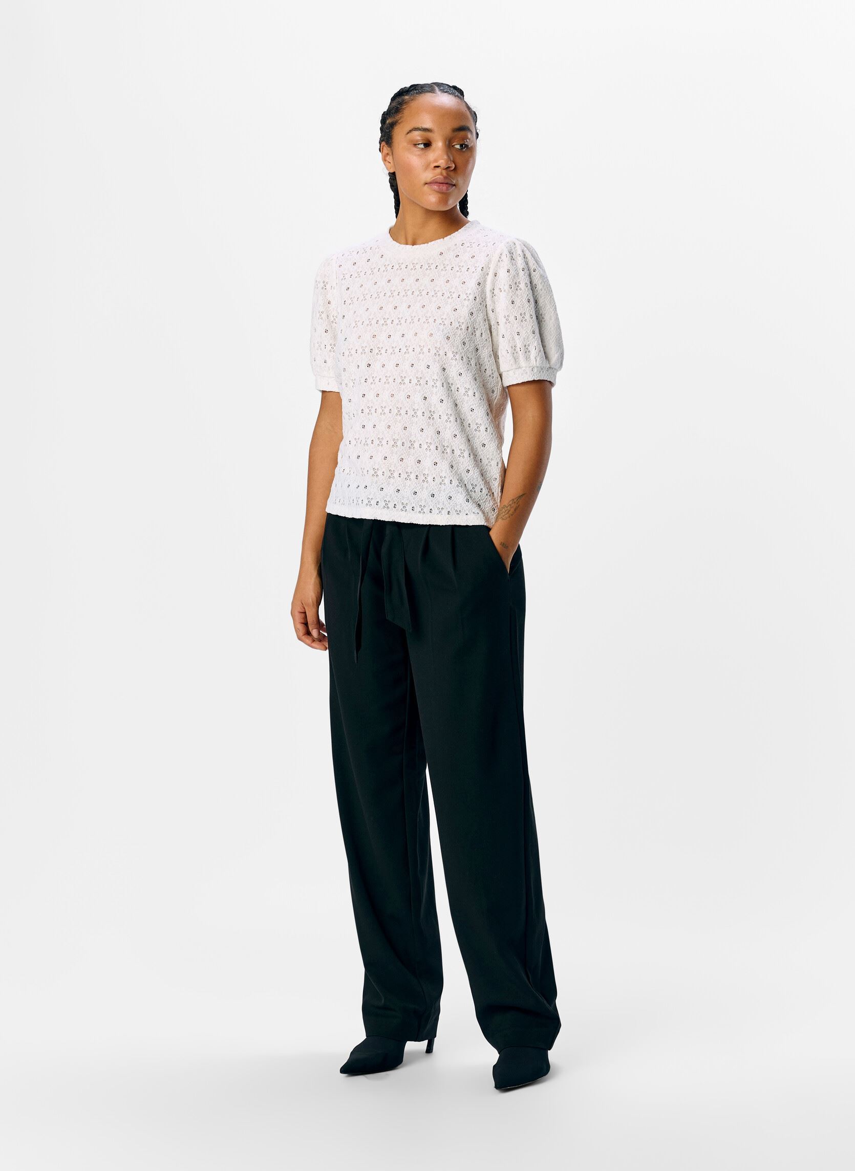 Tee-shirts manches courtes Objlaila S/S Re Top Noos femme blanc OBJECT Tee-shirts manches courtes Objlaila S/S Re Top Noos femme blanc CLOUD DANCER