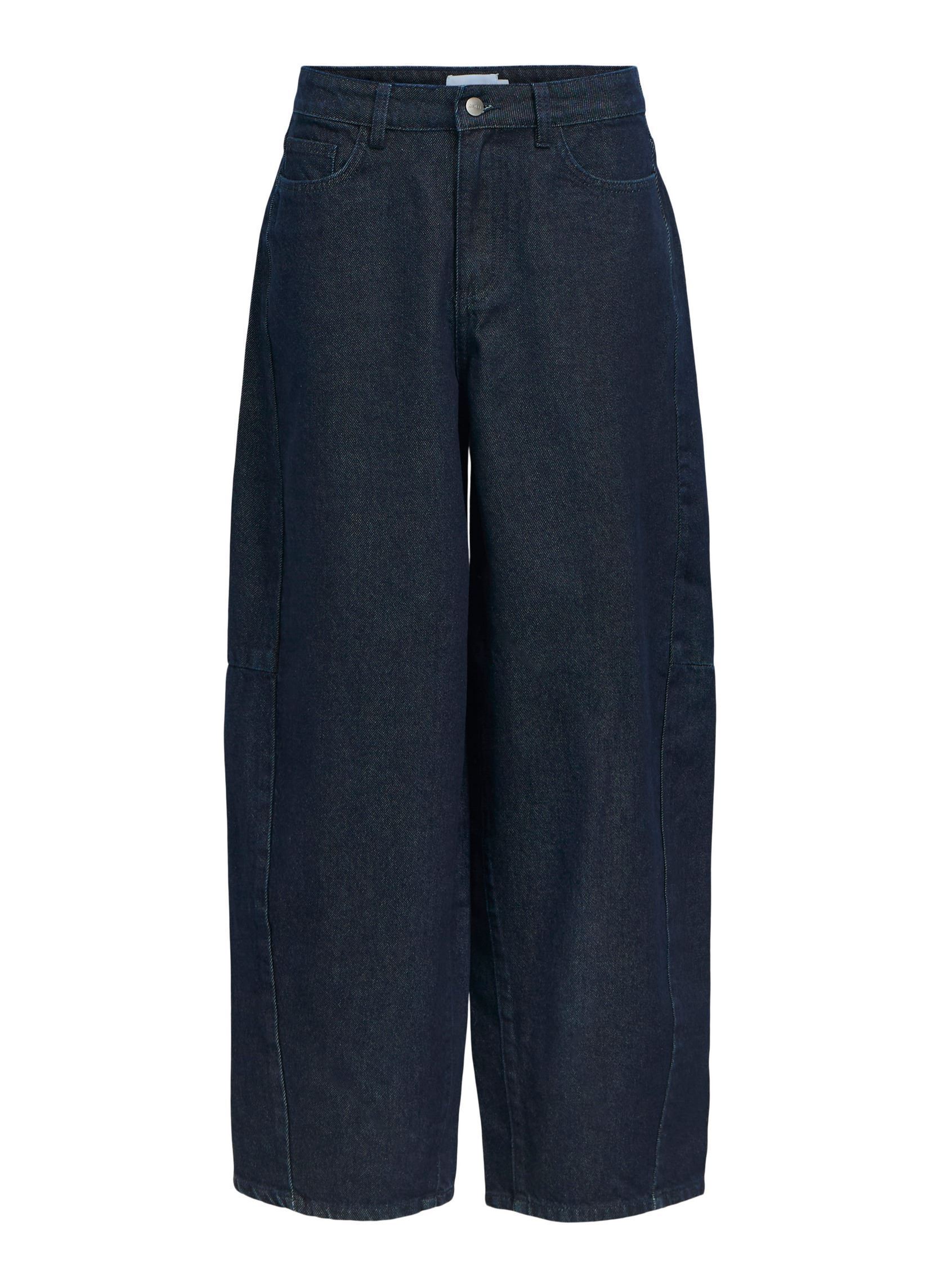 Wijde jeans / Flared Jeans Objmoji Elsa Mw Super Barel Jeans Noos dames blauw OBJECT Wijde jeans / Flared Jeans Objmoji Elsa Mw Super Barel Jeans Noos dames blauw DARK MIDNIGHT DENIM