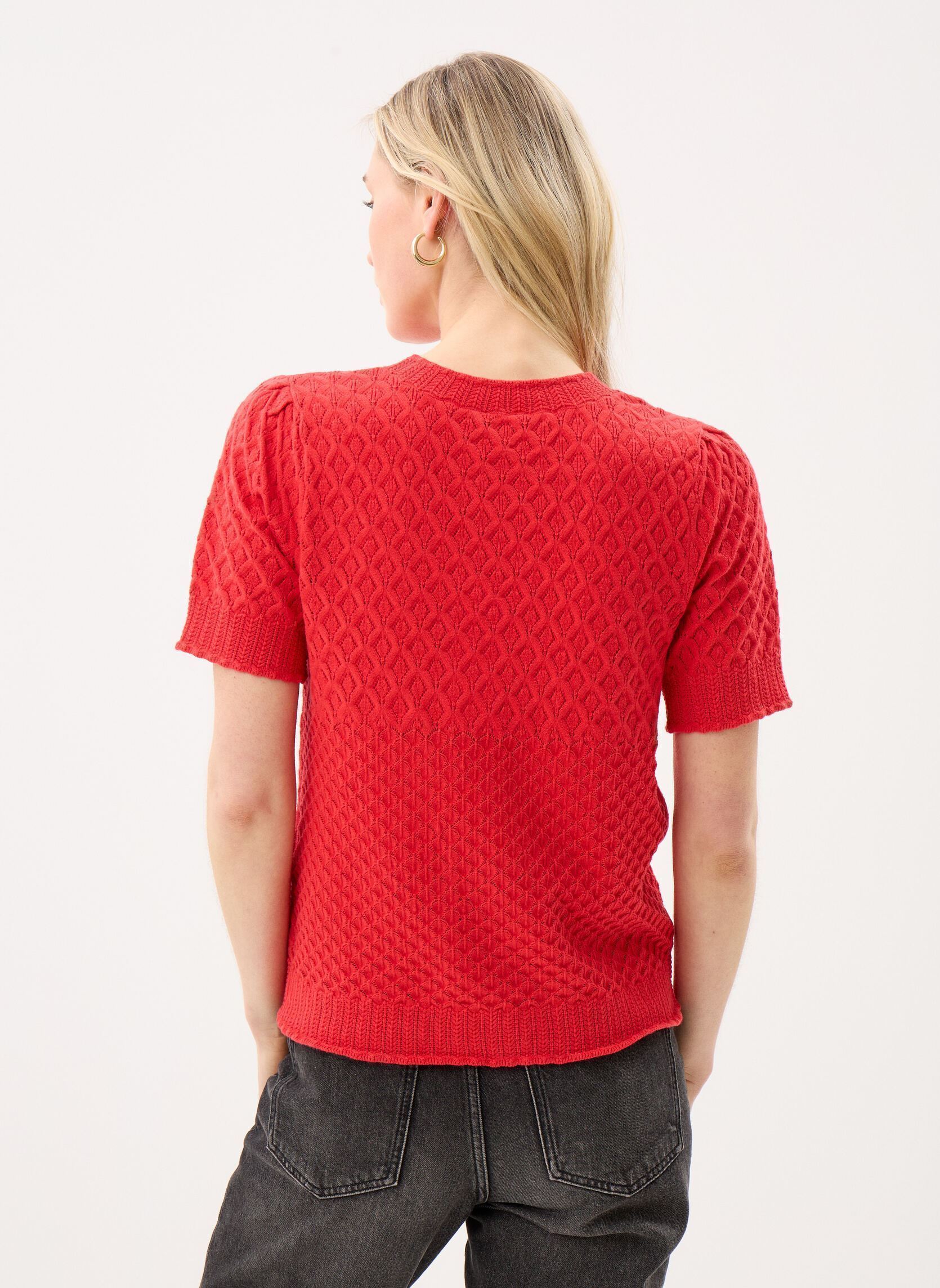 Pulls Objnoa S/S Re Knit Pullover Noos femme rouge OBJECT Pulls Objnoa S/S Re Knit Pullover Noos femme rouge POINSETTIA