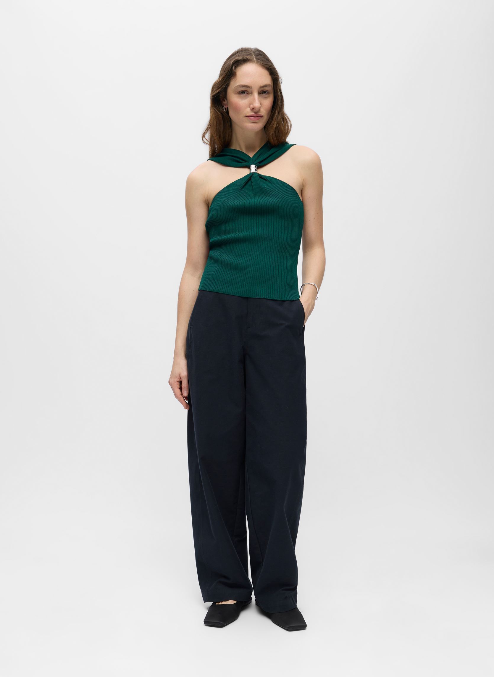 Tops Objcallie S/L Sli Knit Top 144 dames groen OBJECT Tops Objcallie S/L Sli Knit Top 144 dames groen BOTANICAL GARDEN