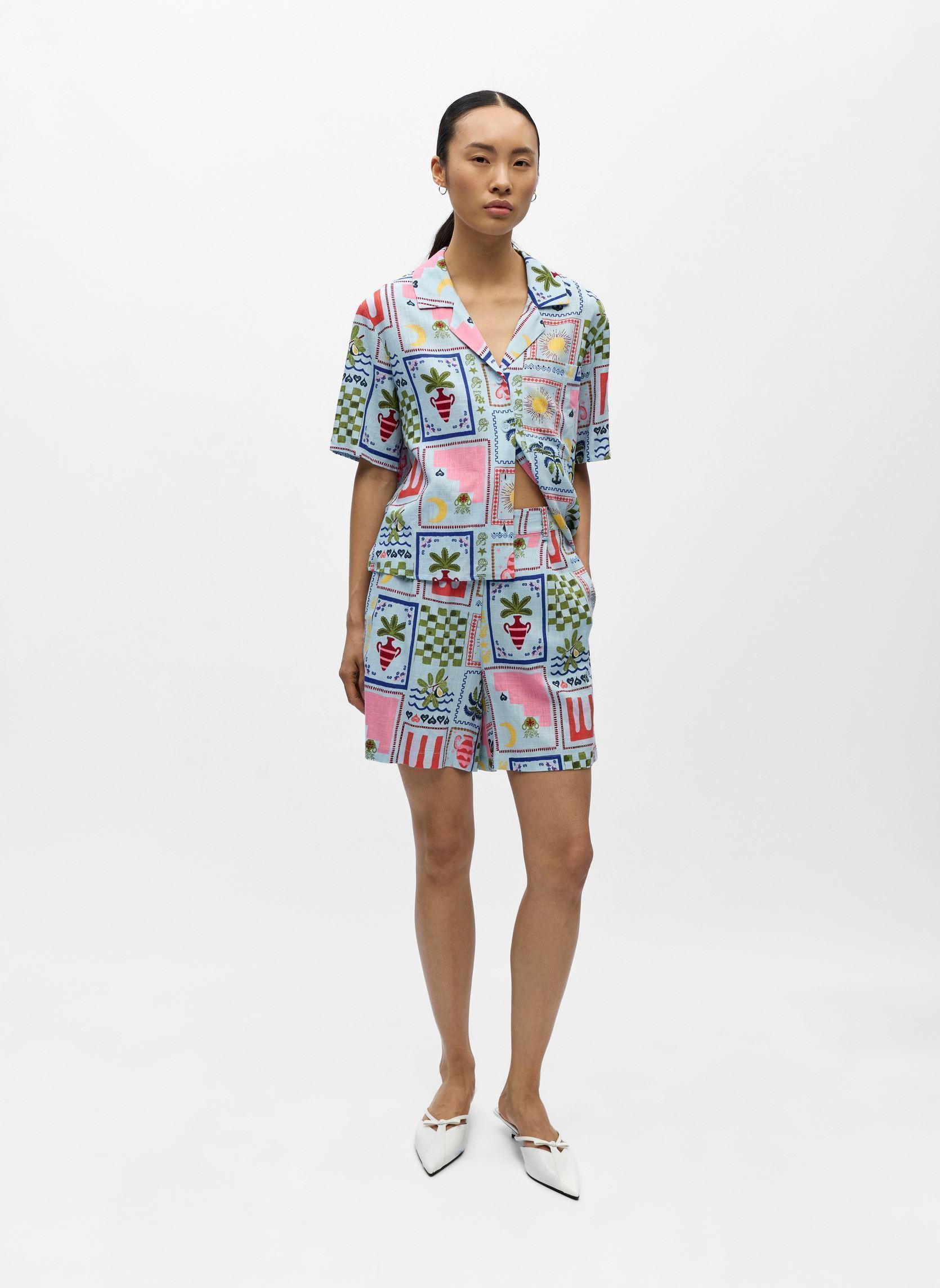 Shorts Objedie H/W Shorts 144 femme bleu OBJECT Shorts Objedie H/W Shorts 144 femme bleu Winter Sky