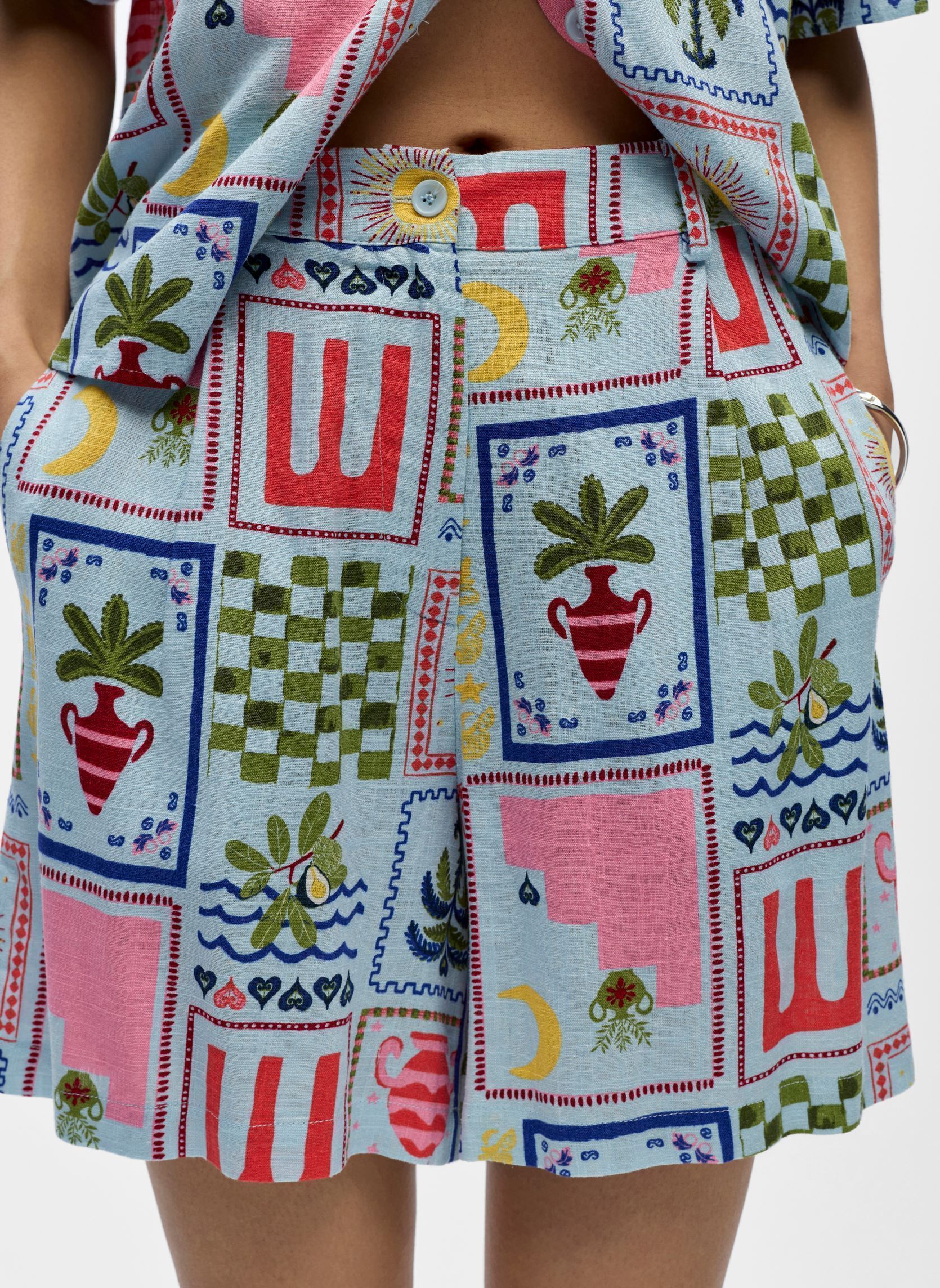 Shorts Objedie H/W Shorts 144 femme bleu OBJECT Shorts Objedie H/W Shorts 144 femme bleu Winter Sky