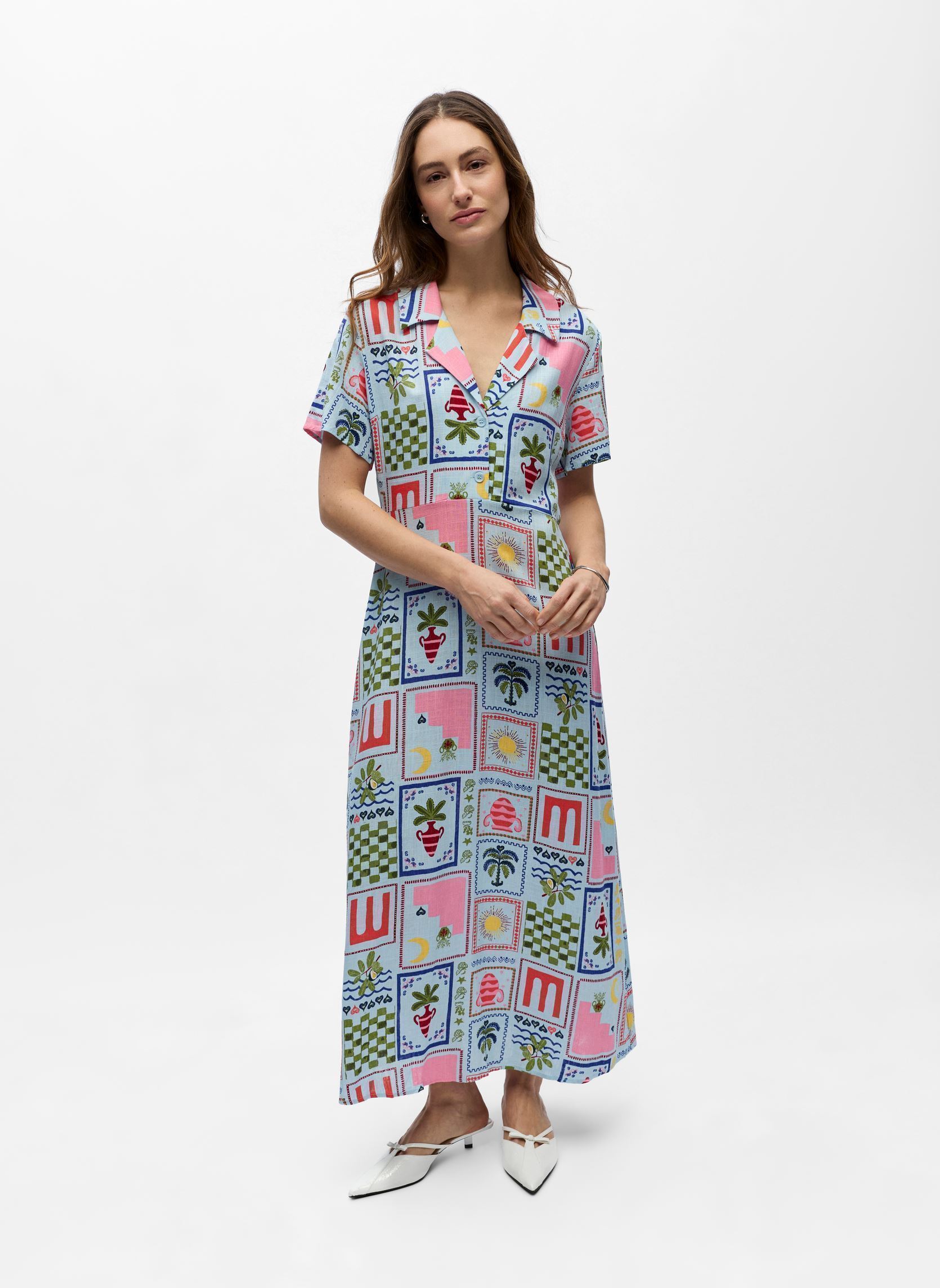 Vestidos Objedie Ss Re Midi Dress 144 mujer azul OBJECT Vestidos Objedie Ss Re Midi Dress 144 mujer azul Winter Sky