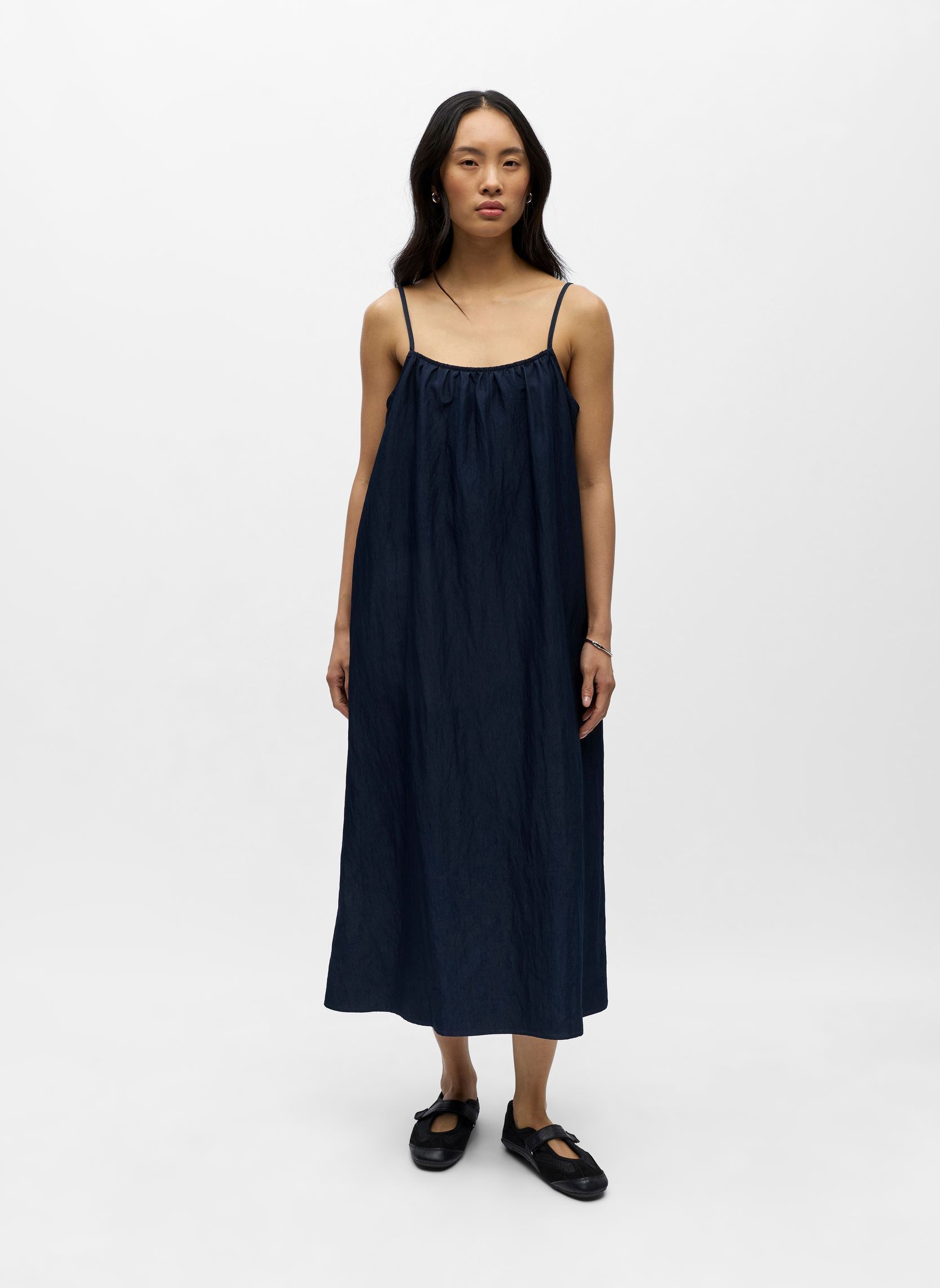 Lange jurken Objgundi S/L Lo Dress E Le 26 dames blauw OBJECT Lange jurken Objgundi S/L Lo Dress E Le 26 dames blauw Sky captain