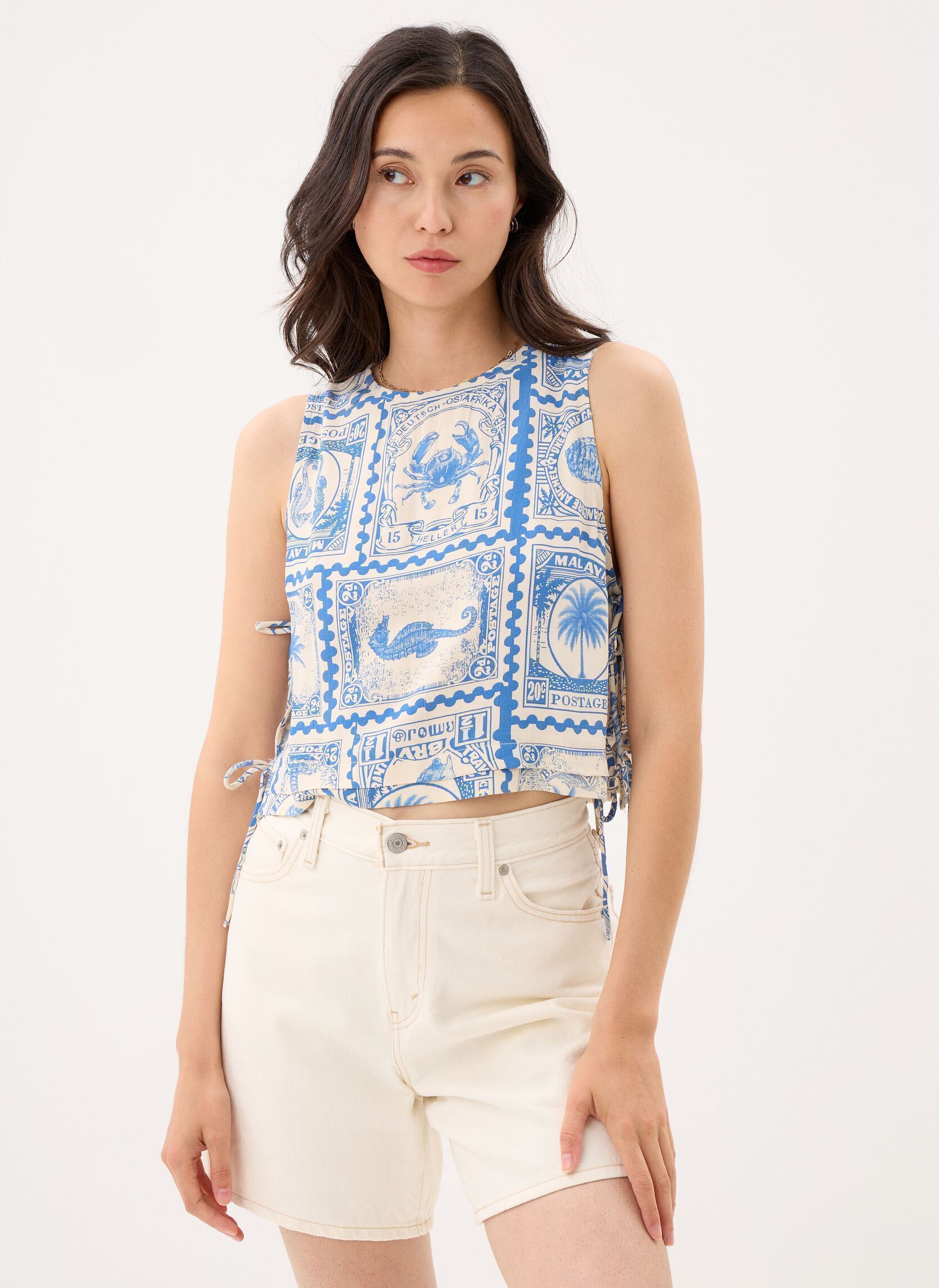 Tops Objvima S/L Re Cropped Top 144 damen beige OBJECT Tops Objvima S/L Re Cropped Top 144 damen beige Birch