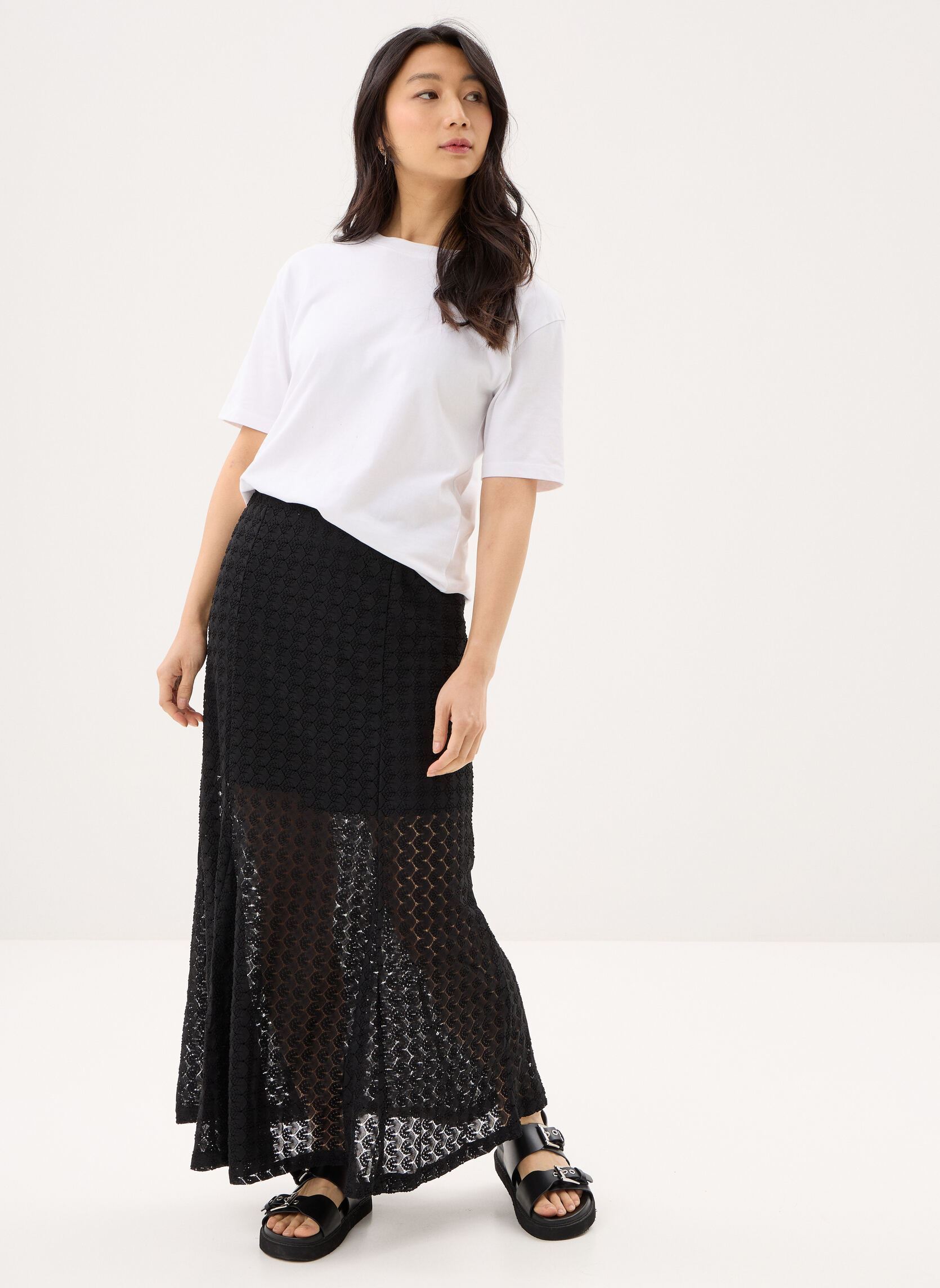 Lange rokken Objjulia Hw Long Skirt 144 dames zwart OBJECT Lange rokken Objjulia Hw Long Skirt 144 dames zwart Black