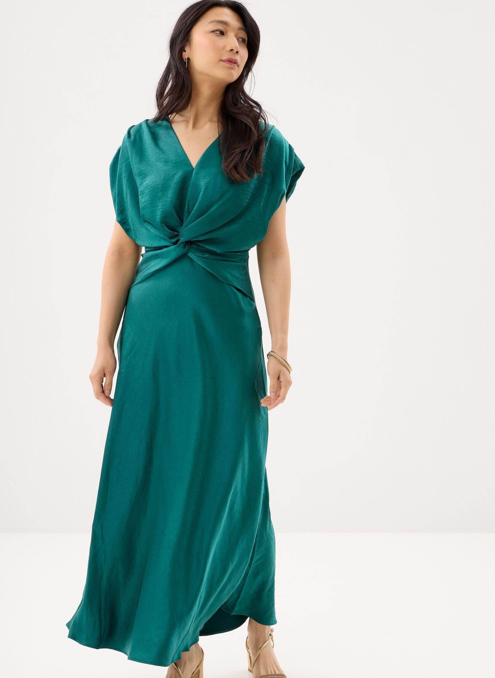 Robes longues Objlia Re Ss Long Dress 144 femme vert OBJECT Robes longues Objlia Re Ss Long Dress 144 femme vert BOTANICAL GARDEN