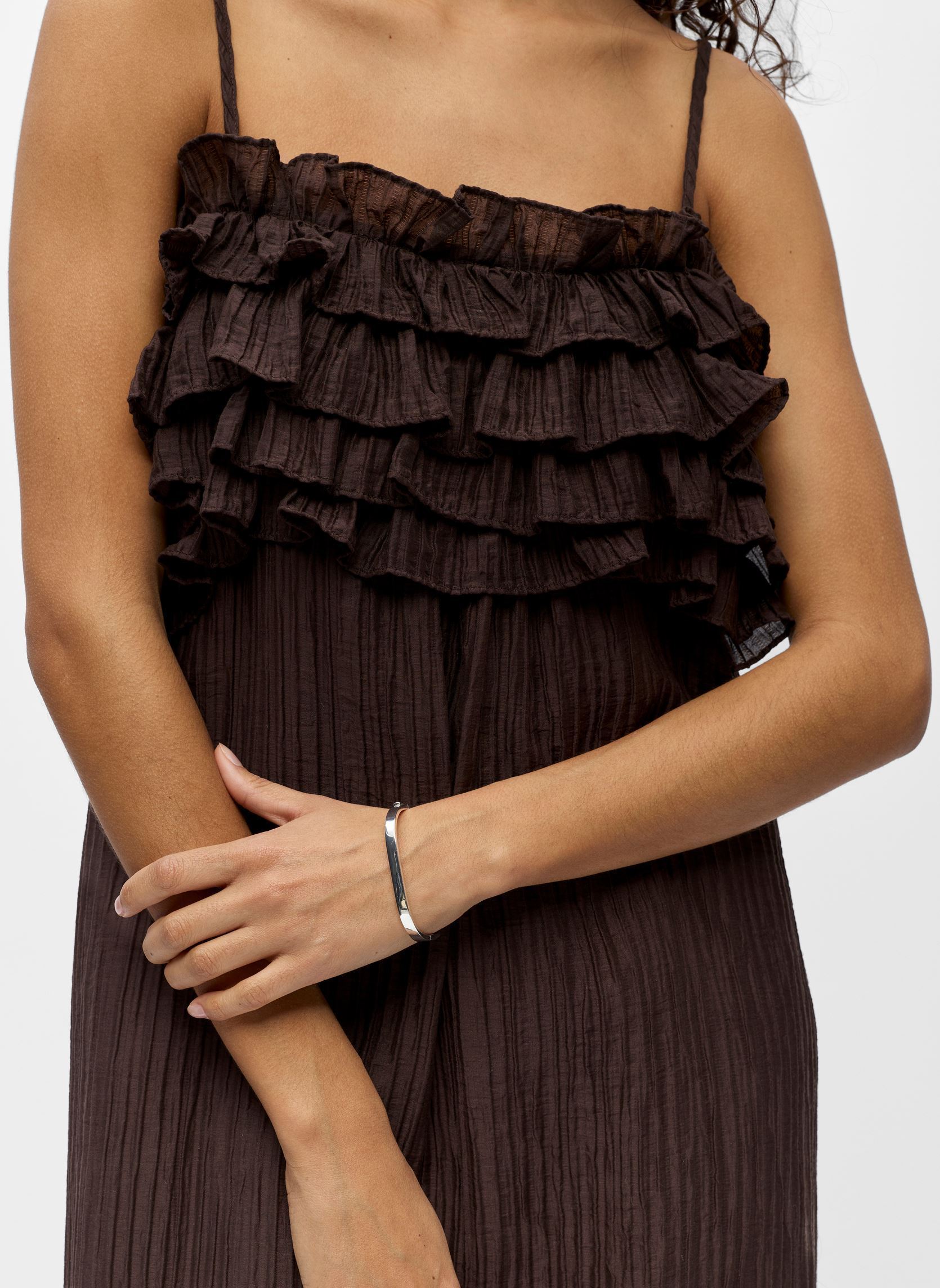 Lange jurken Objlyne S/L Re Long Dress 144 dames bruin OBJECT Lange jurken Objlyne S/L Re Long Dress 144 dames bruin Seal brown