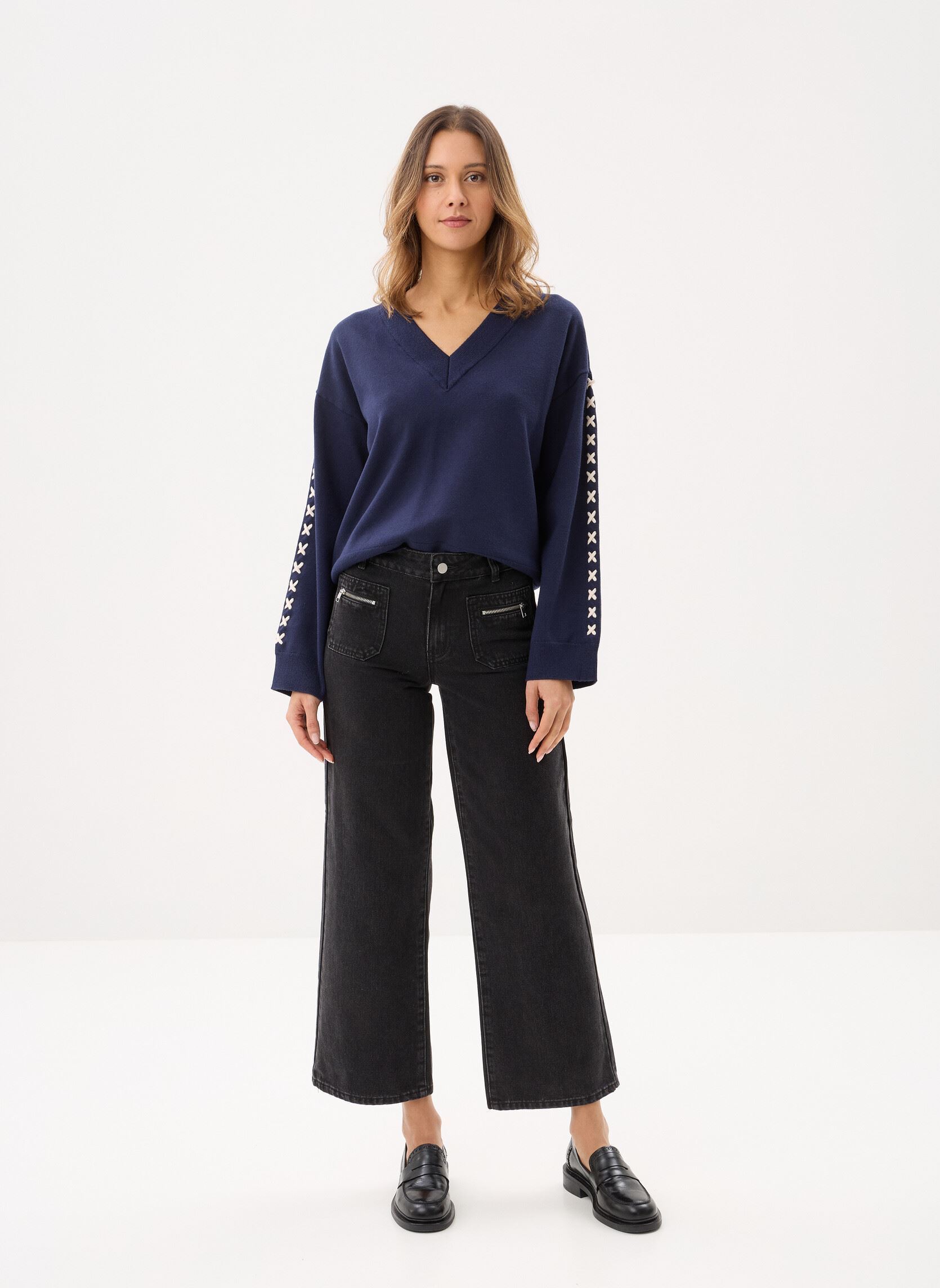 Pulls Vikasta Ls Knit/C35 femme bleu Vila Pulls Vikasta Ls Knit/C35 femme bleu Navy Blazer