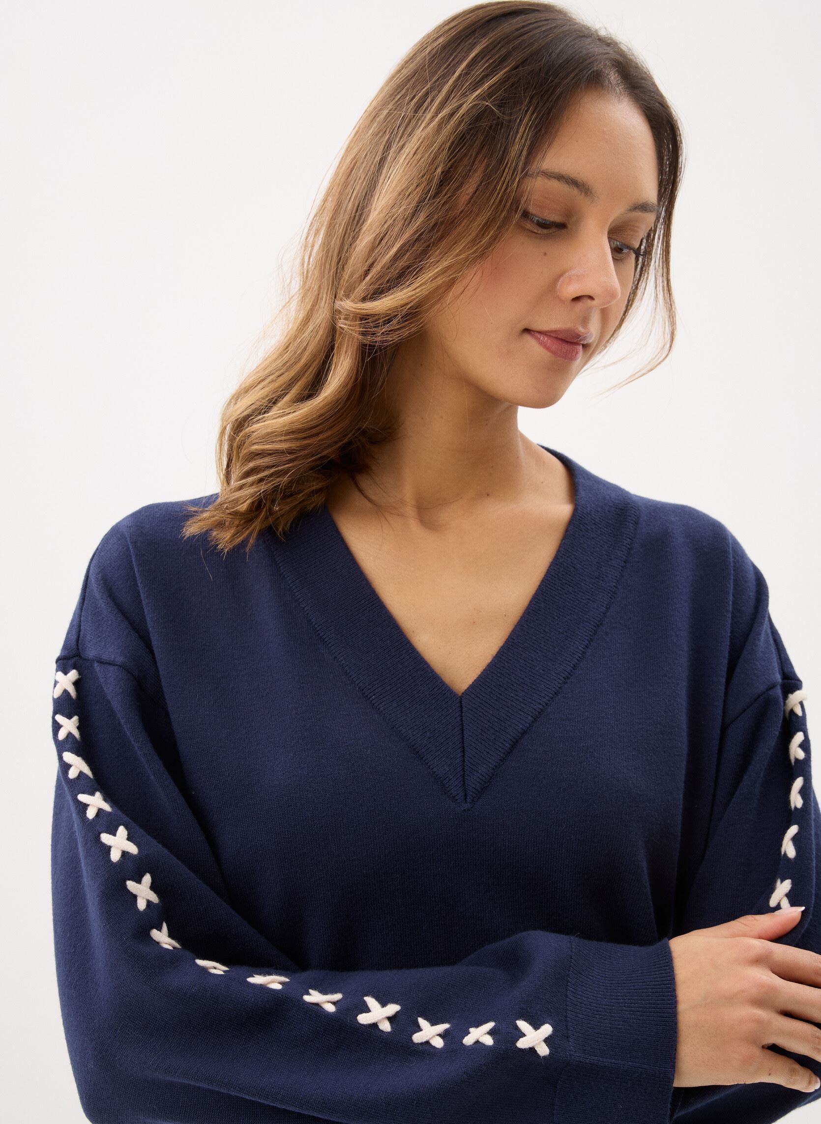 Pulls Vikasta Ls Knit/C35 femme bleu Vila Pulls Vikasta Ls Knit/C35 femme bleu Navy Blazer