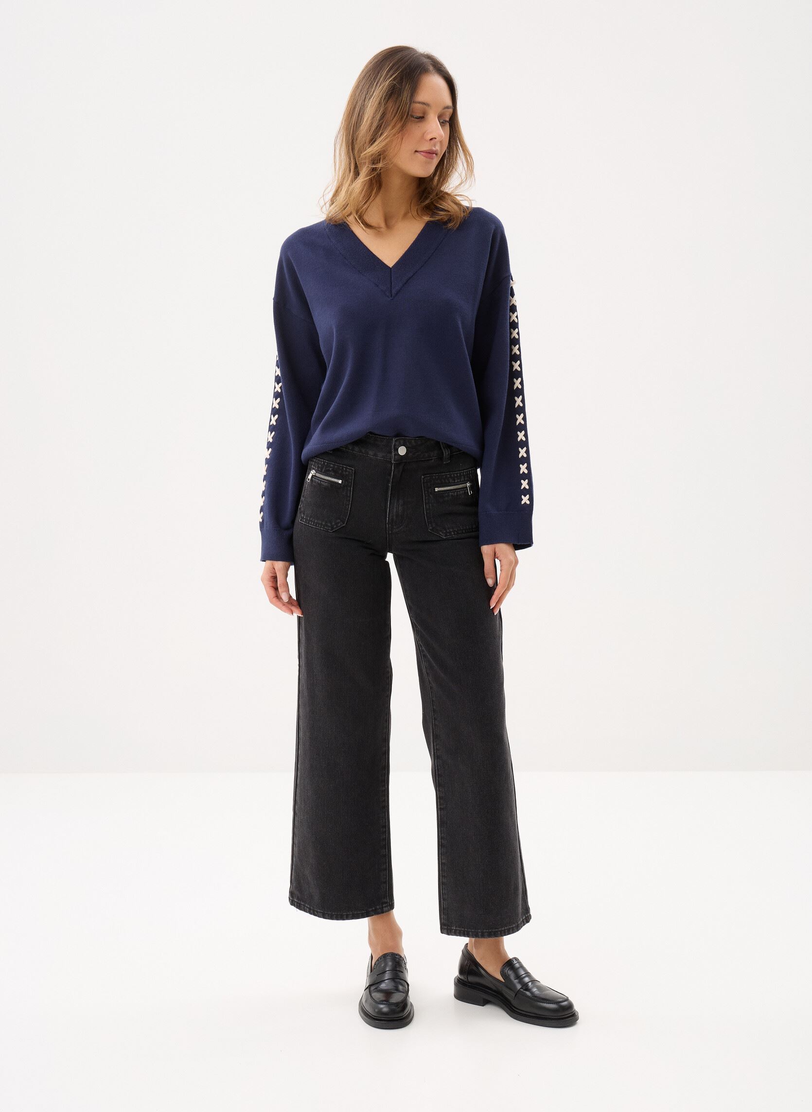 Wijde jeans / Flared Jeans Vimarlin Rw Jeans/C35 dames zwart Vila Wijde jeans / Flared Jeans Vimarlin Rw Jeans/C35 dames zwart BLACK BEAUTY