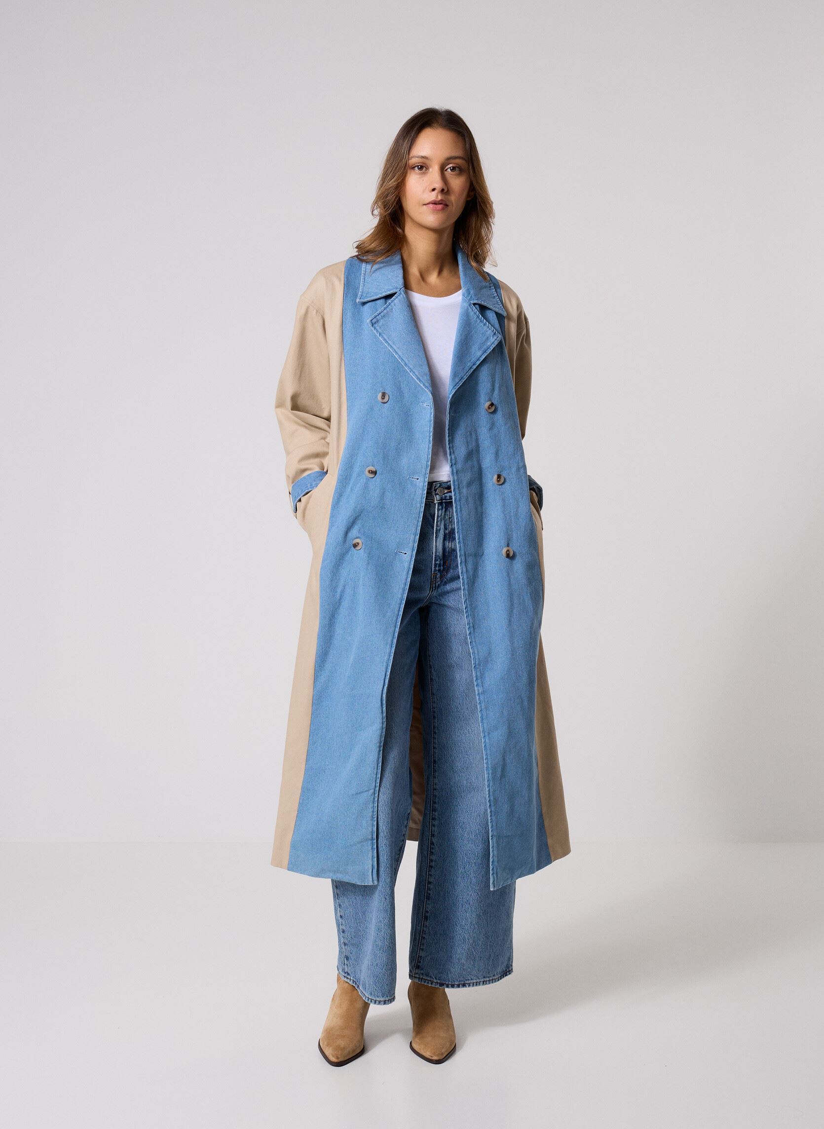 Trench-coats Vibera L/S Contrast Denim Trenchcoat femme bleu Vila Trench-coats Vibera L/S Contrast Denim Trenchcoat femme bleu Medium Blue Denim