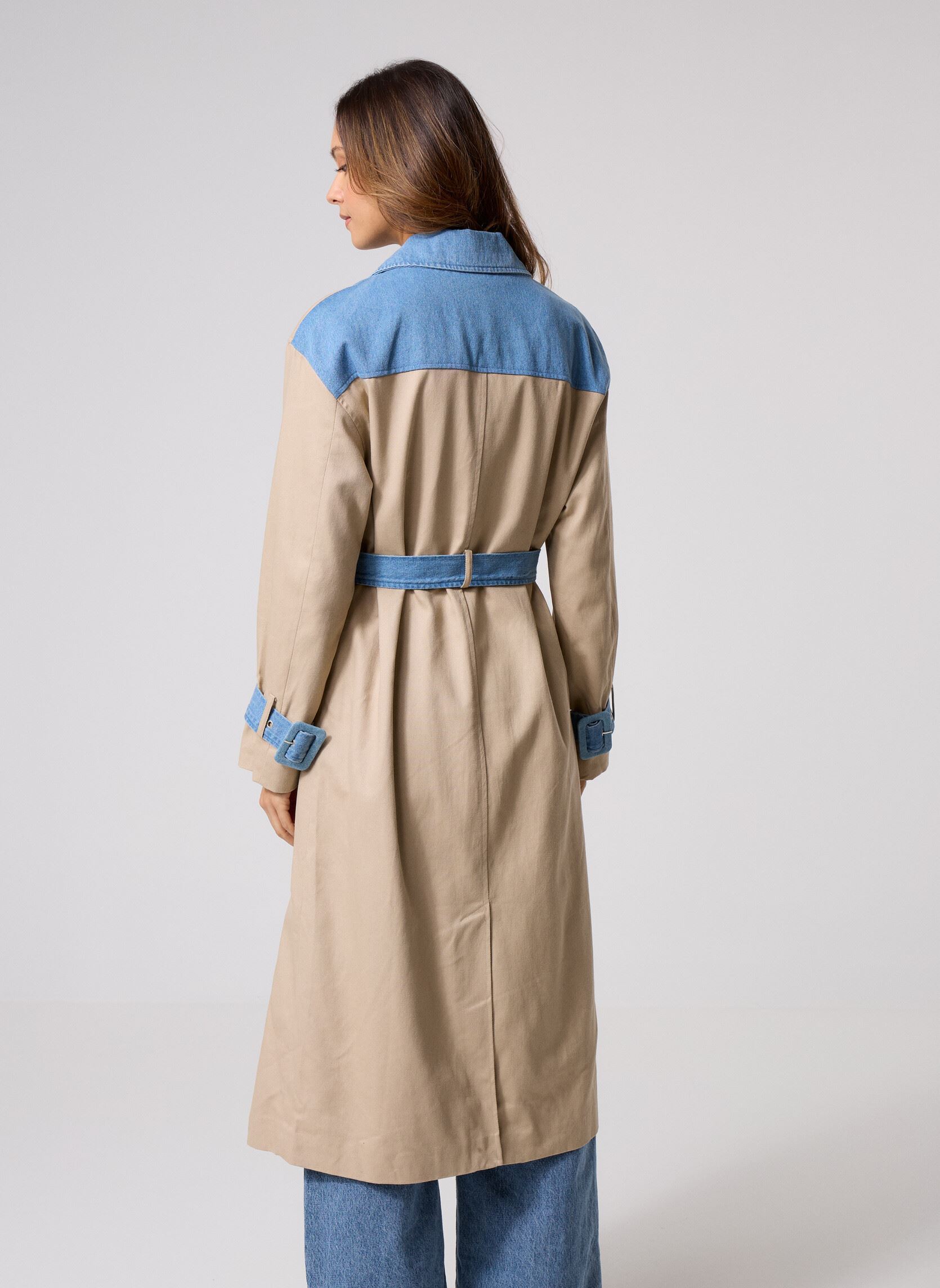 Trench-coats Vibera L/S Contrast Denim Trenchcoat femme bleu Vila Trench-coats Vibera L/S Contrast Denim Trenchcoat femme bleu Medium Blue Denim