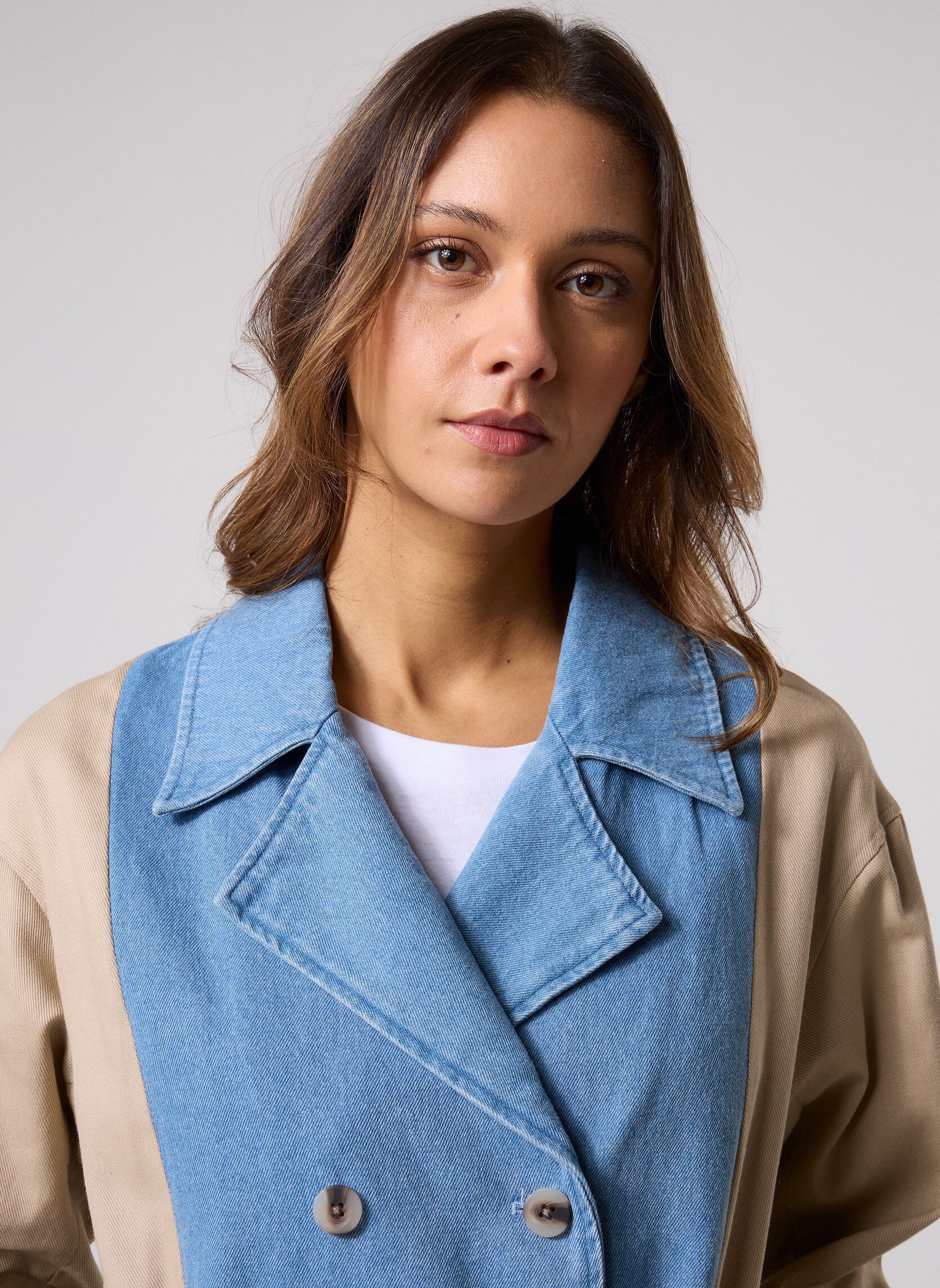 Trench-coats Vibera L/S Contrast Denim Trenchcoat femme bleu Vila Trench-coats Vibera L/S Contrast Denim Trenchcoat femme bleu Medium Blue Denim