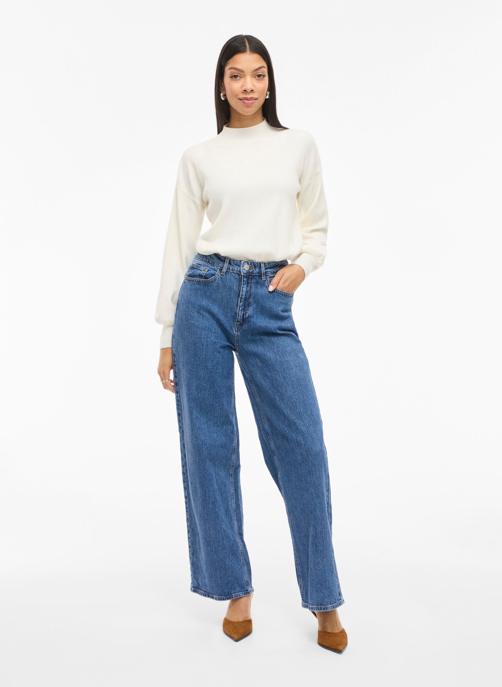 Wijde jeans / Flared Jeans Vifreya Jaf Hw Wide Jeans - Noos dames blauw Vila Wijde jeans / Flared Jeans Vifreya Jaf Hw Wide Jeans - Noos dames blauw Medium Blue Denim