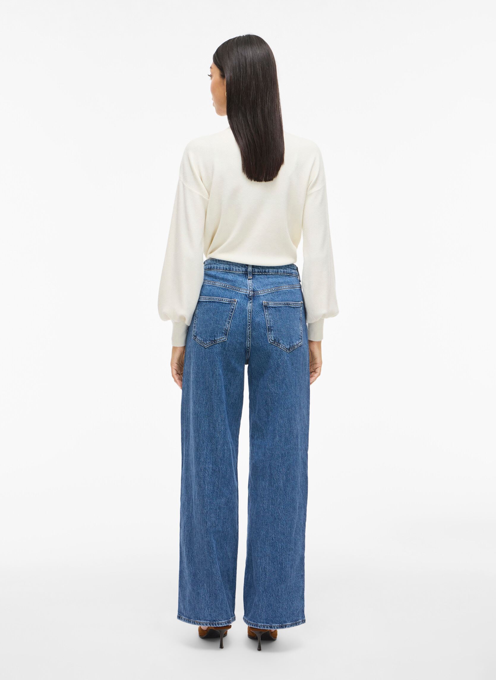 Wijde jeans / Flared Jeans Vifreya Jaf Hw Wide Jeans - Noos dames blauw Vila Wijde jeans / Flared Jeans Vifreya Jaf Hw Wide Jeans - Noos dames blauw Medium Blue Denim